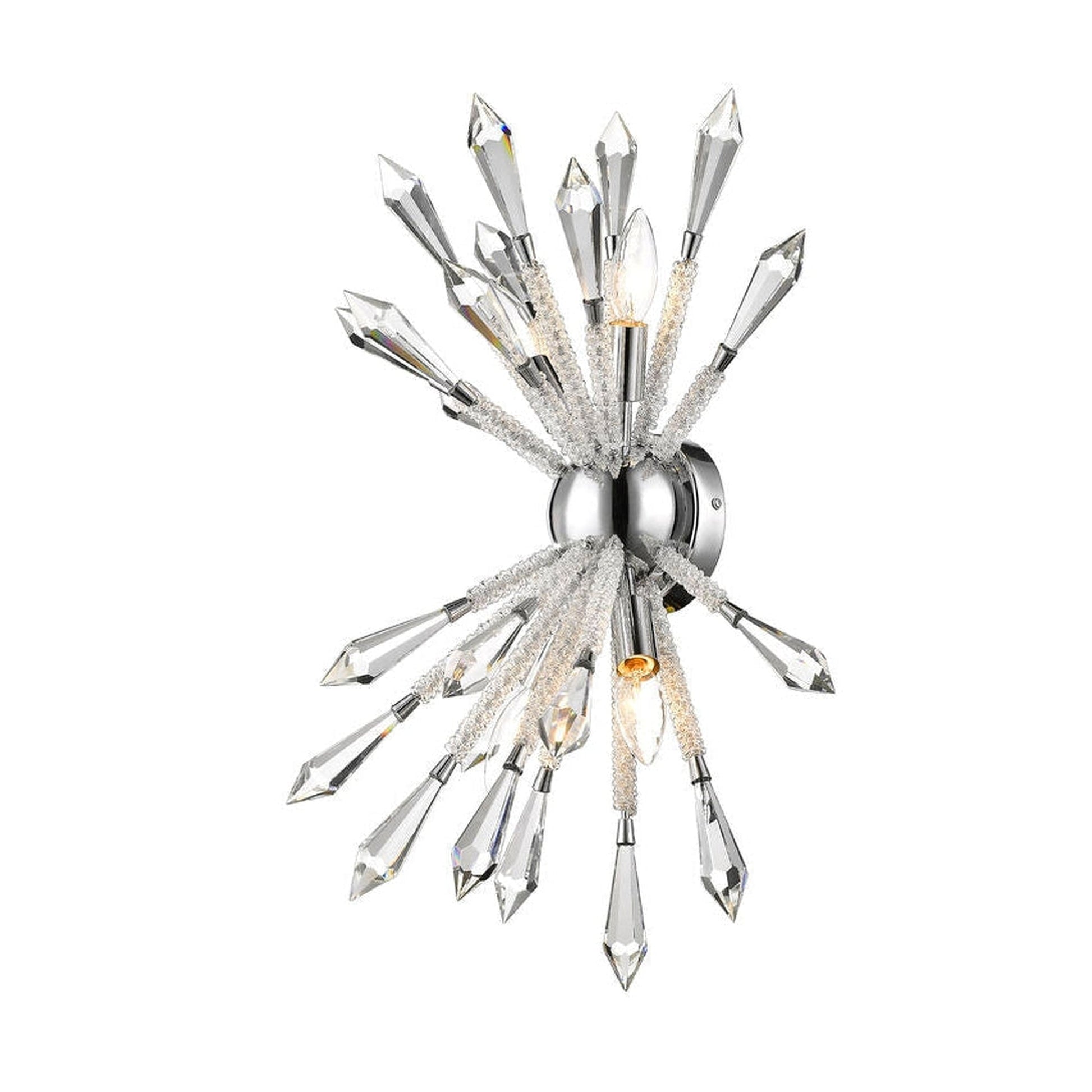 Z-Lite Soleia 10" 4-Light Chrome Wall Sconce With Crystal Clear Shade