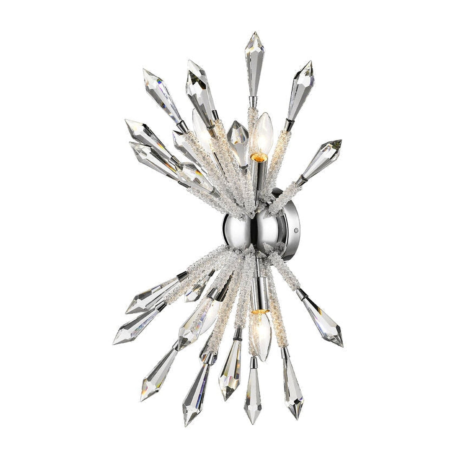 Z-Lite Soleia 10" 4-Light Chrome Wall Sconce With Crystal Clear Shade