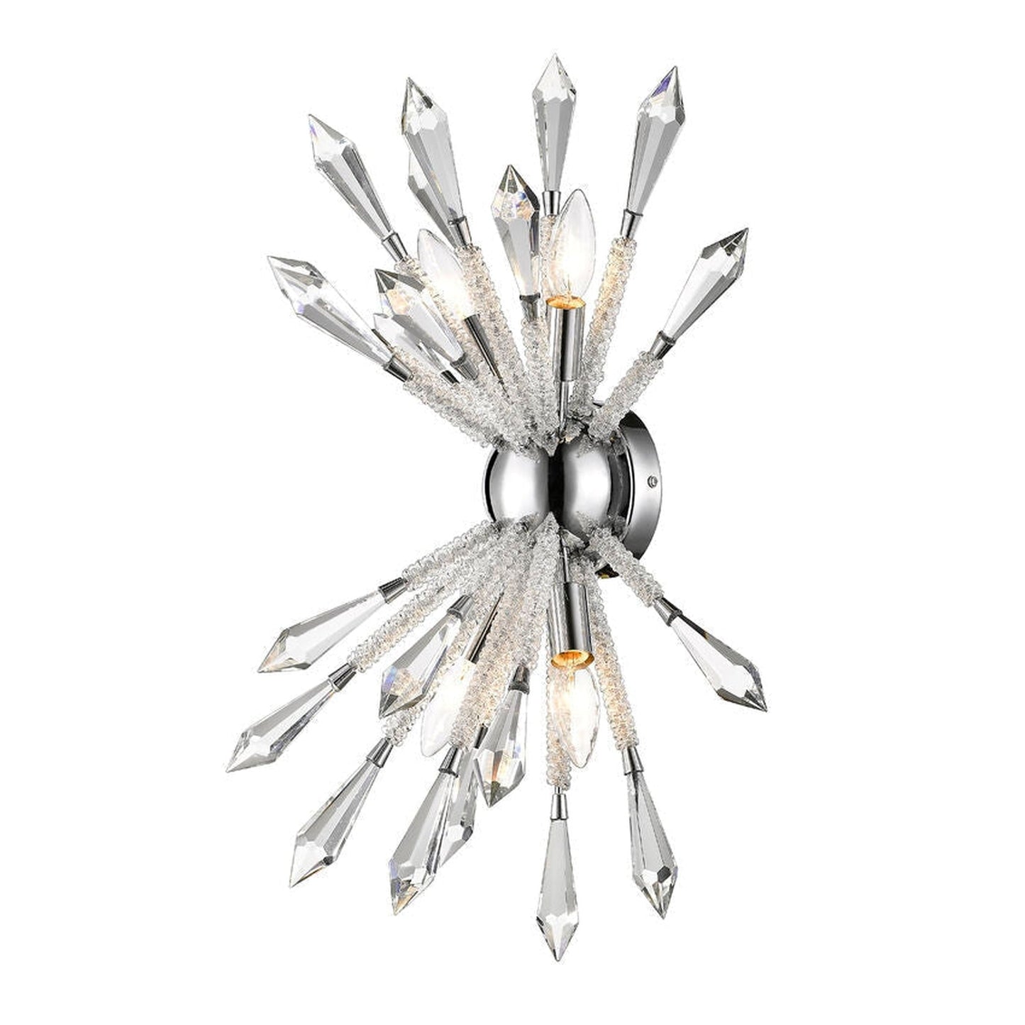 Z-Lite Soleia 10" 4-Light Chrome Wall Sconce With Crystal Clear Shade