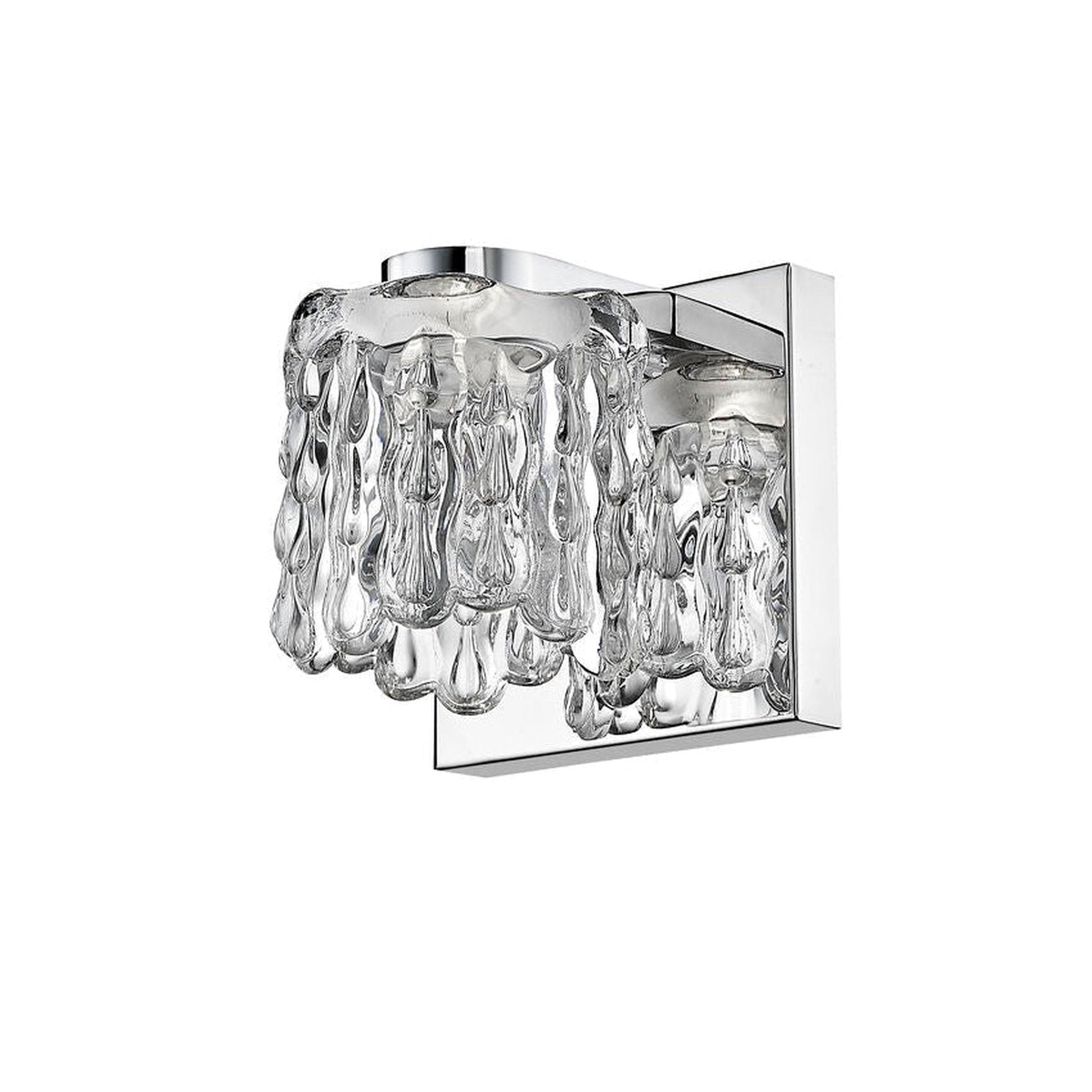 Z-Lite Tempest 5" 1-Light LED Chrome Wall Sconce With Crystal Glass Shade