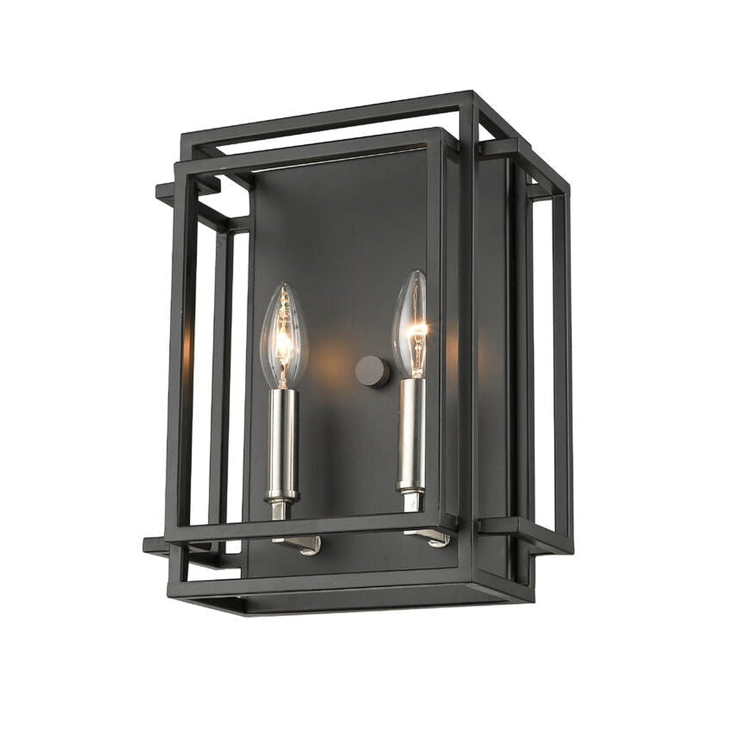 Z-Lite Titania 10" 2-Light Black and Brushed Nickel Wall Sconce