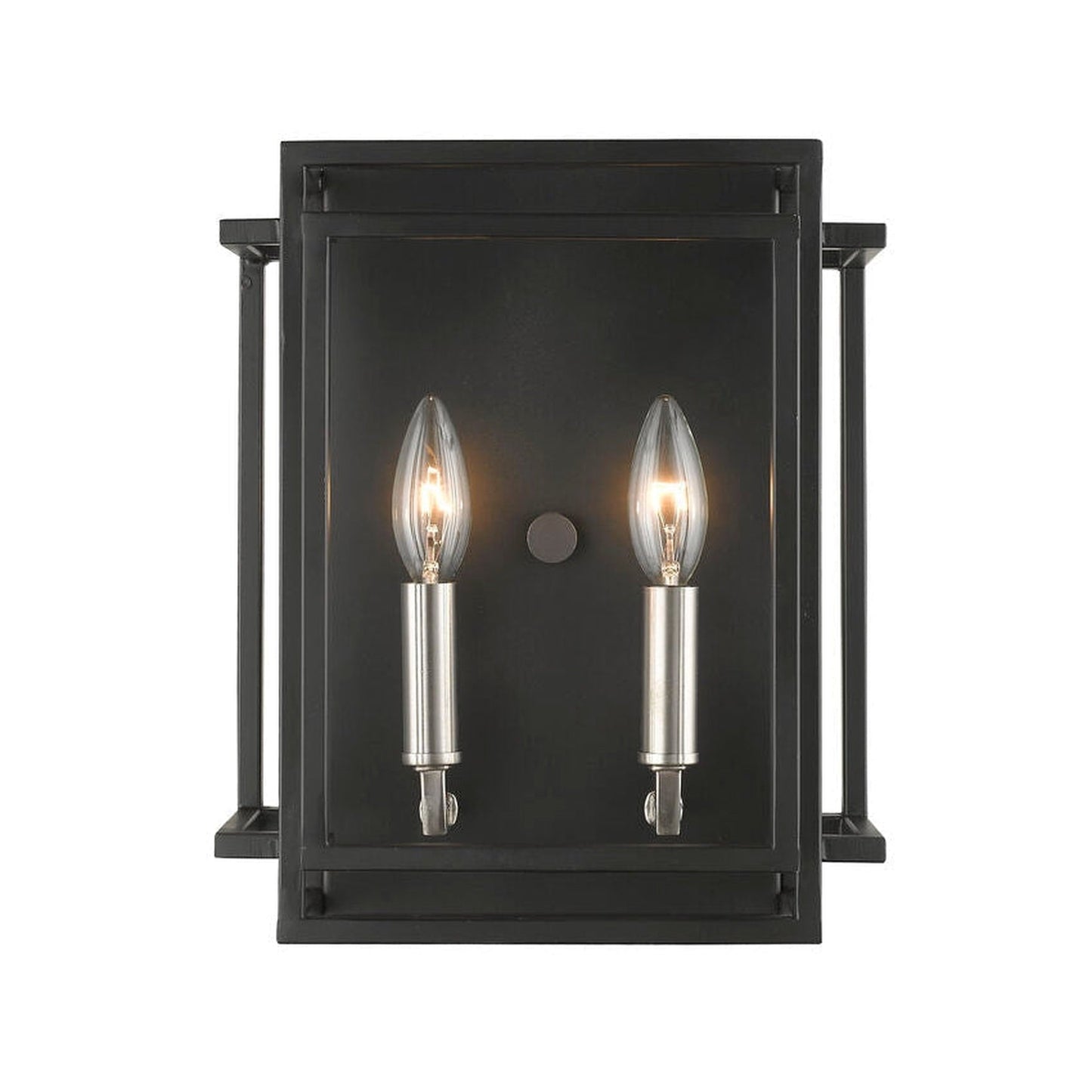 Z-Lite Titania 10" 2-Light Black and Brushed Nickel Wall Sconce