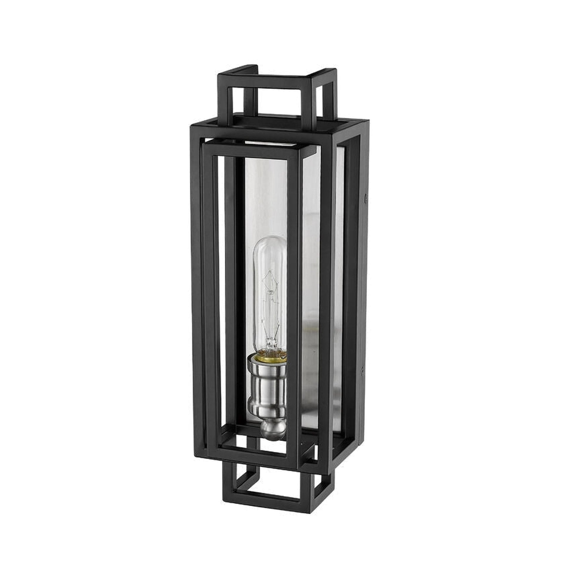 Z-Lite Titania 5" 1-Light Black and Brushed Nickel Wall Sconce