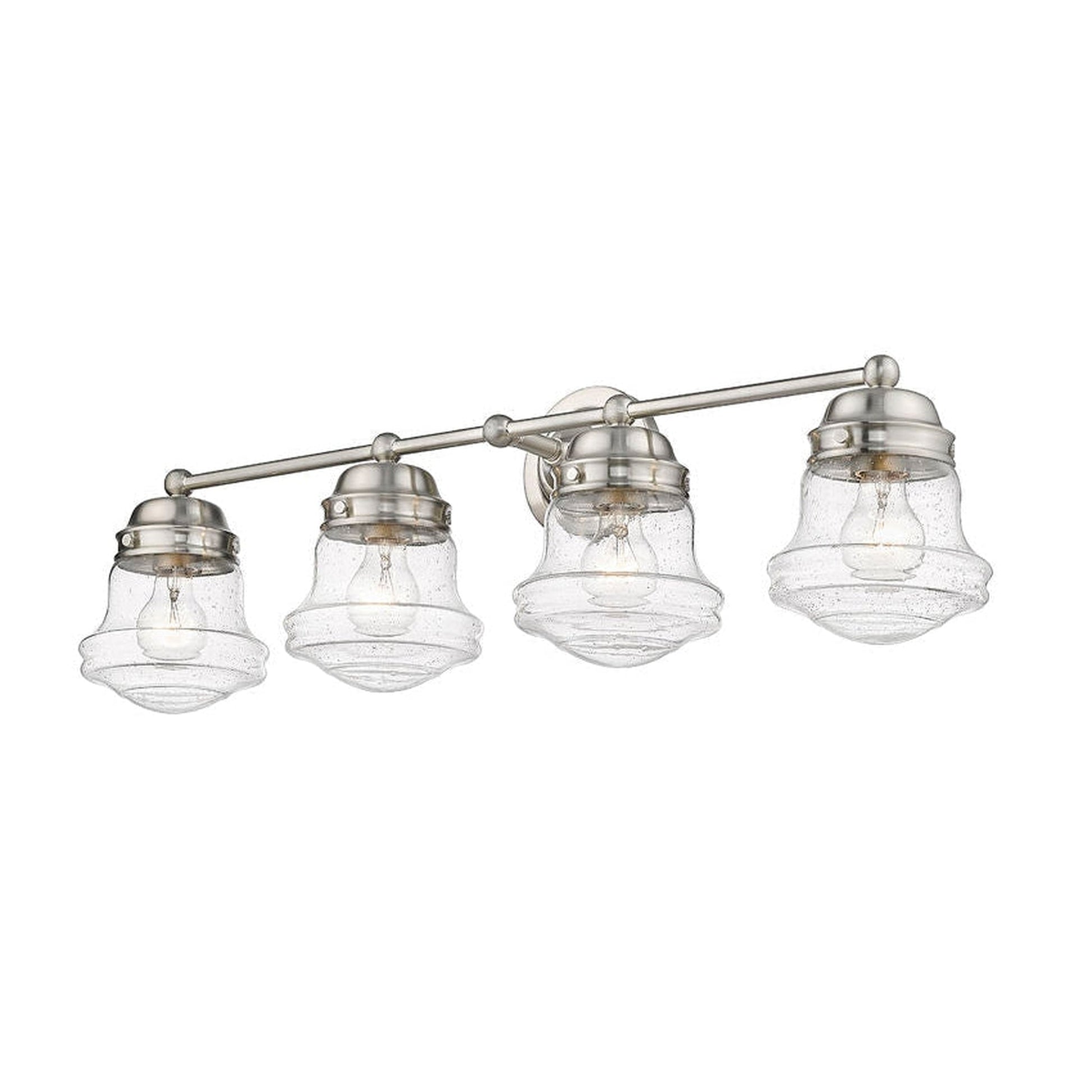 Z-Lite Vaughn 32" 4-Light Brushed Nickel Vanity Light With Clear Seedy Glass Shade