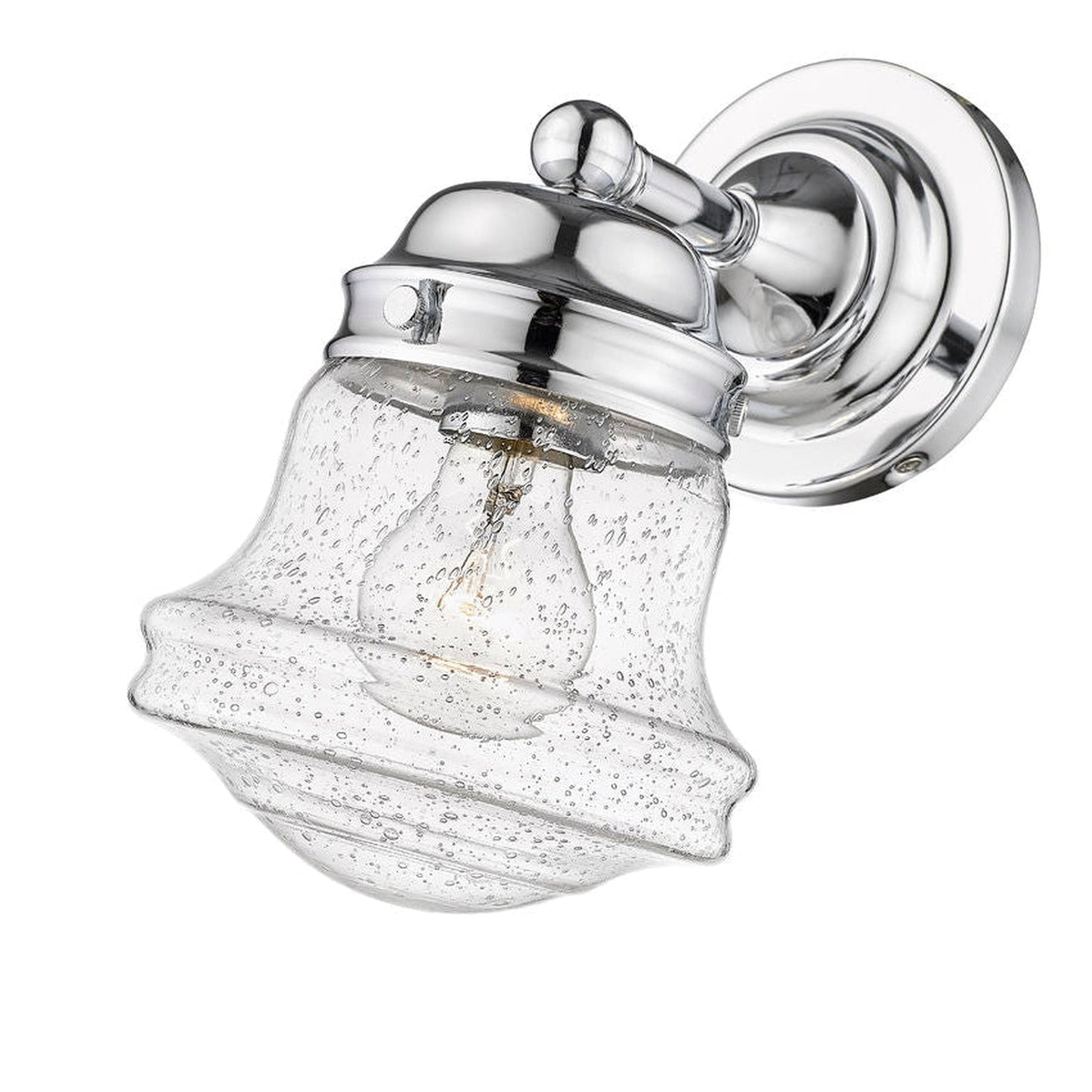 Z-Lite Vaughn 6" 1-Light Chrome Wall Sconce With Clear Seedy Glass Shade