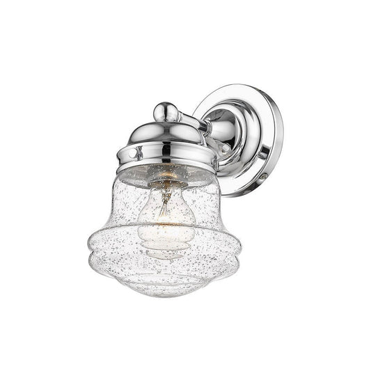 Z-Lite Vaughn 6" 1-Light Chrome Wall Sconce With Clear Seedy Glass Shade