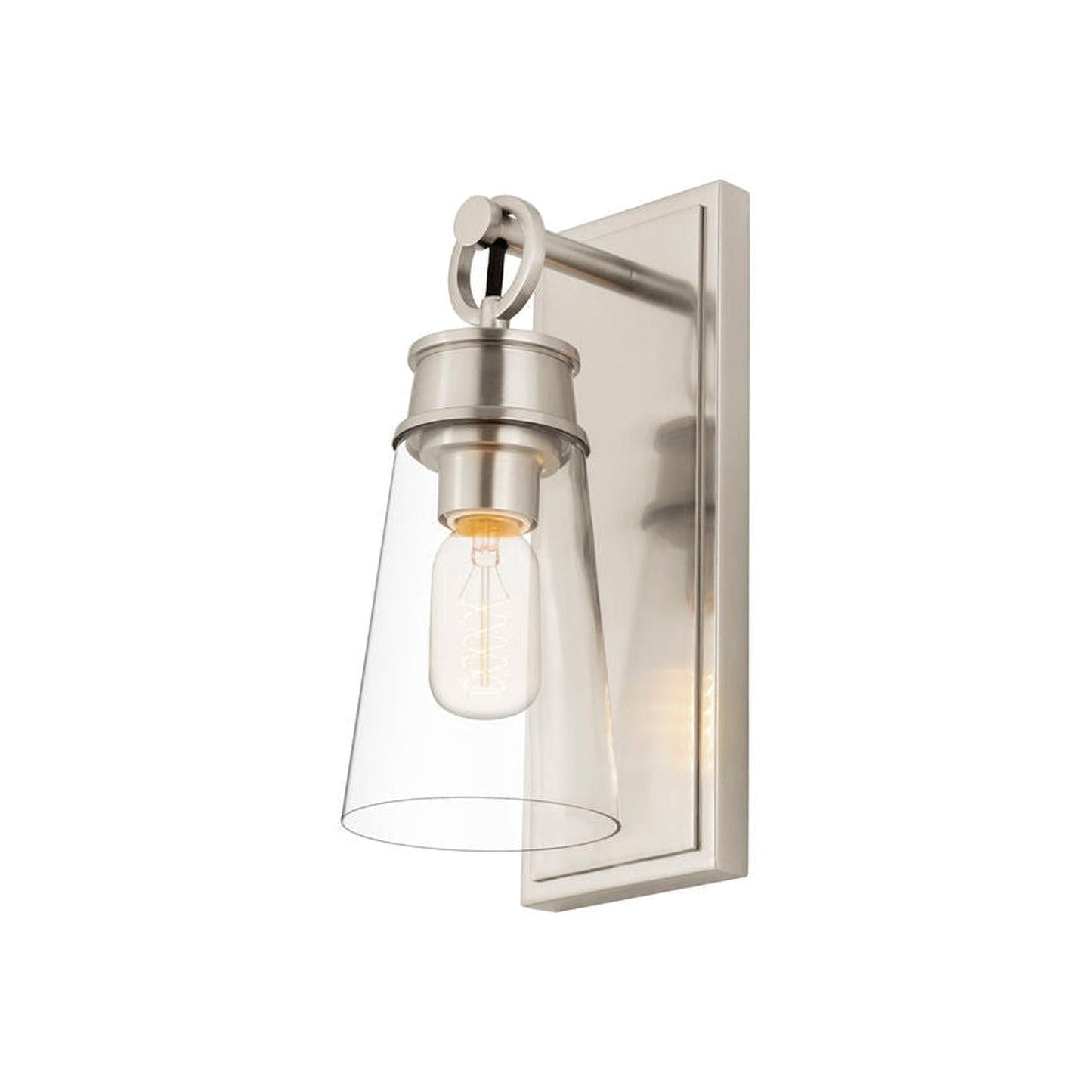 Z-Lite Wentworth 5" 1-Light Brushed Nickel Wall Sconce With Clear Glass Shade