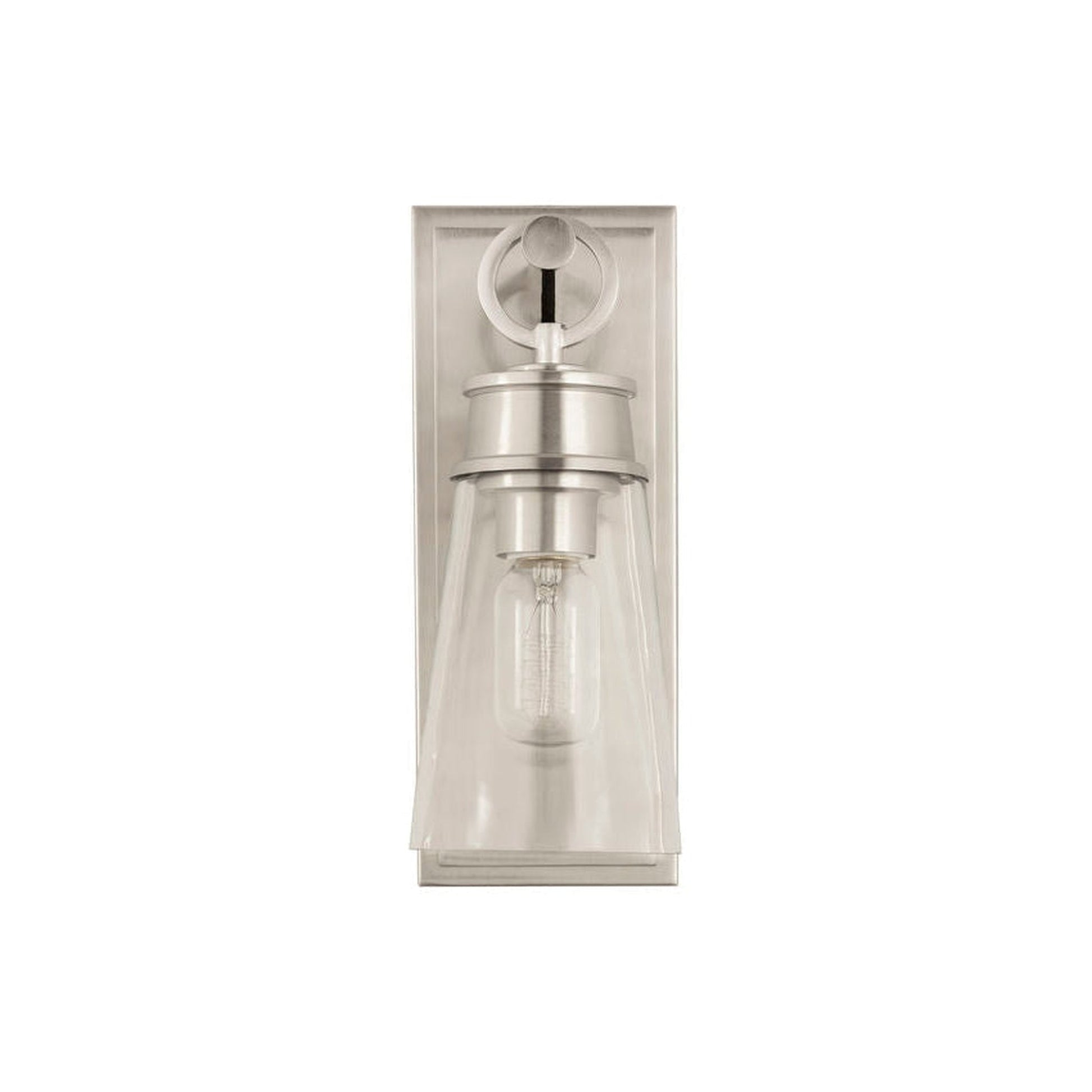 Z-Lite Wentworth 5" 1-Light Brushed Nickel Wall Sconce With Clear Glass Shade