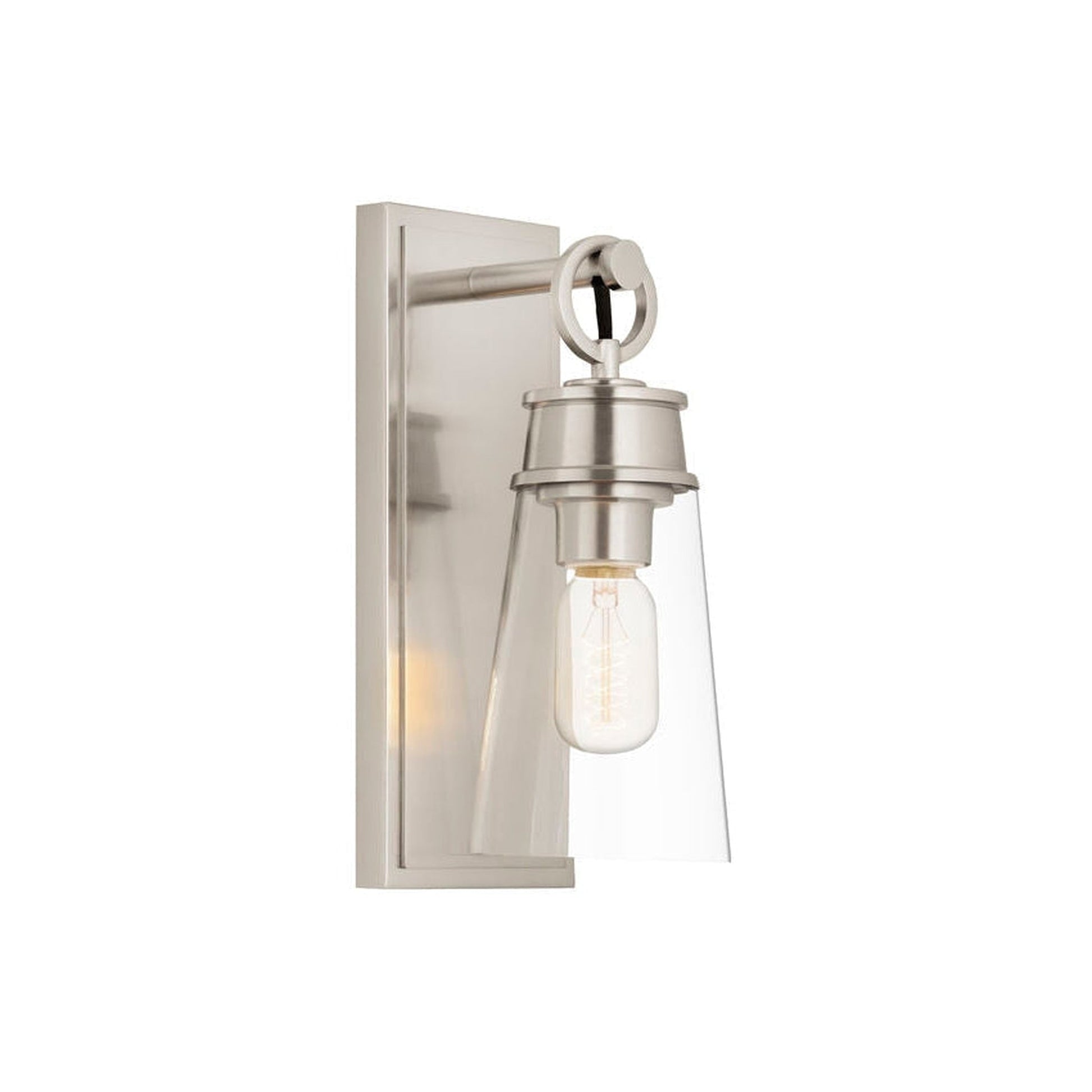 Z-Lite Wentworth 5" 1-Light Brushed Nickel Wall Sconce With Clear Glass Shade