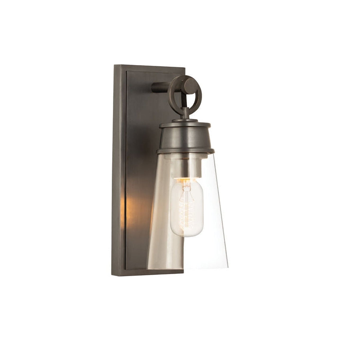 Z-Lite Wentworth 5" 1-Light Plated Bronze Wall Sconce With Clear Glass Shade