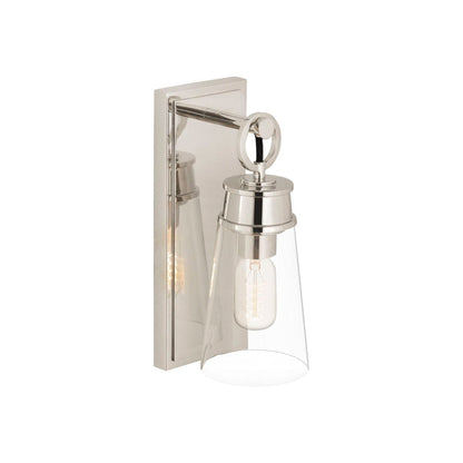 Z-Lite Wentworth 5" 1-Light Polished Nickel Wall Sconce With Clear Glass Shade