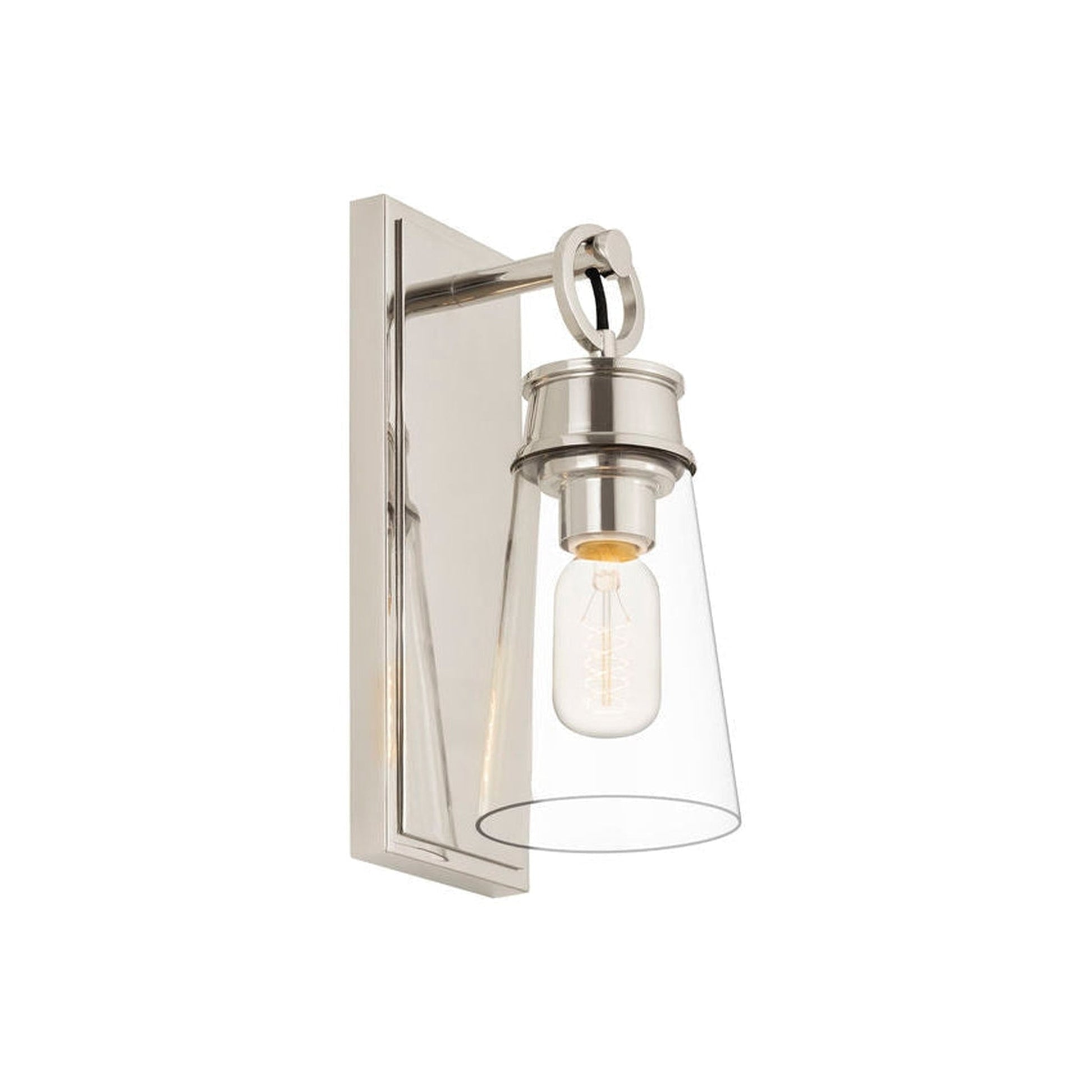 Z-Lite Wentworth 5" 1-Light Polished Nickel Wall Sconce With Clear Glass Shade