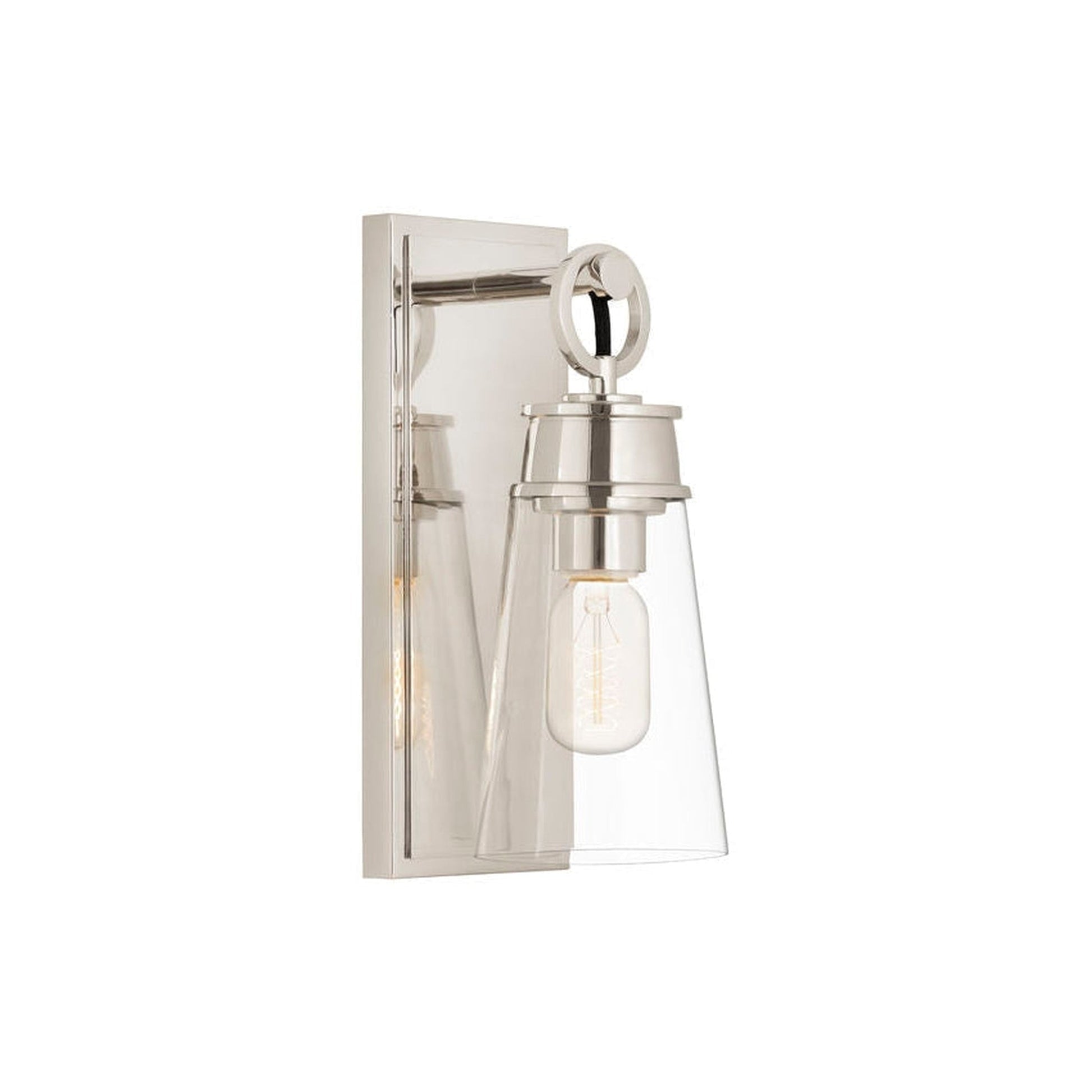 Z-Lite Wentworth 5" 1-Light Polished Nickel Wall Sconce With Clear Glass Shade