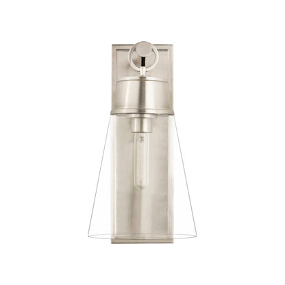 Z-Lite Wentworth 8" 1-Light Brushed Nickel Wall Sconce With Clear Glass Shade