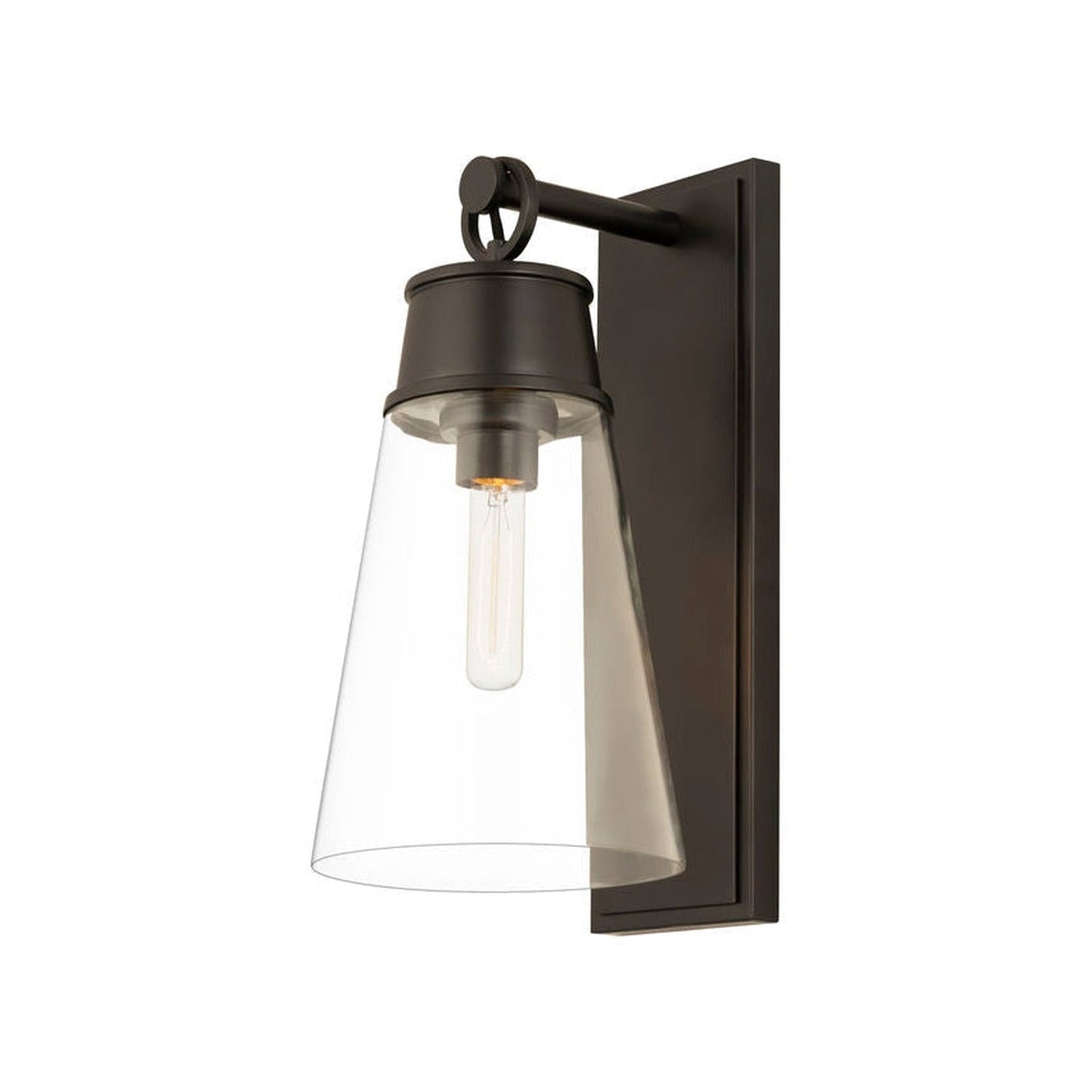 Z-Lite Wentworth 8" 1-Light Matte Black Wall Sconce With Clear Glass Shade