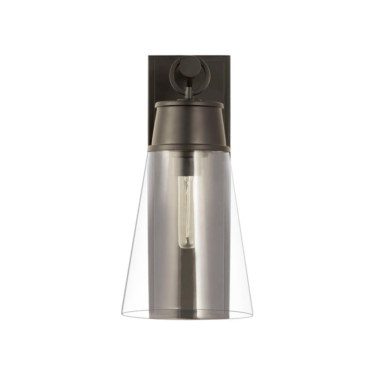 Z-Lite Wentworth 8" 1-Light Matte Black Wall Sconce With Clear Glass Shade