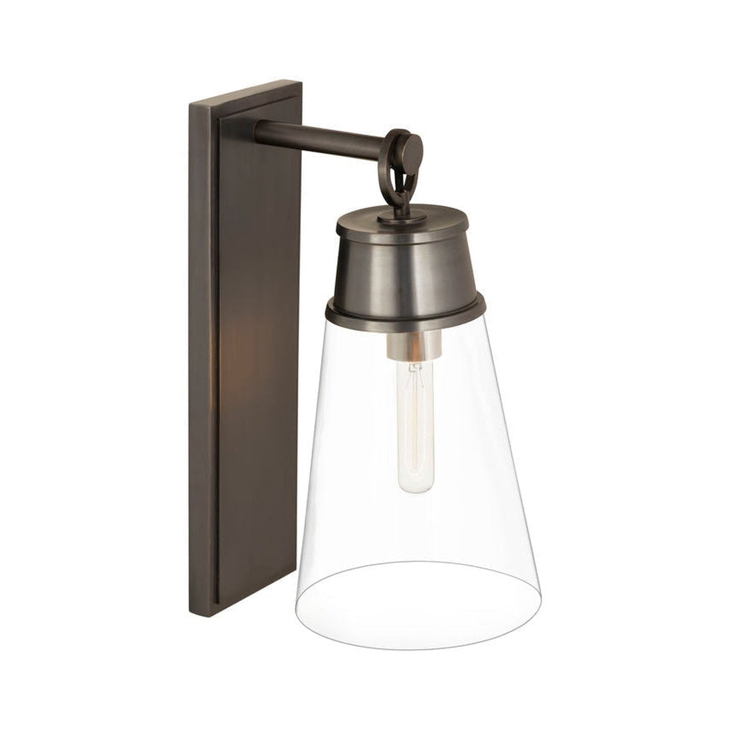 Z-Lite Wentworth 8" 1-Light Plated Bronze Wall Sconce With Clear Glass Shade