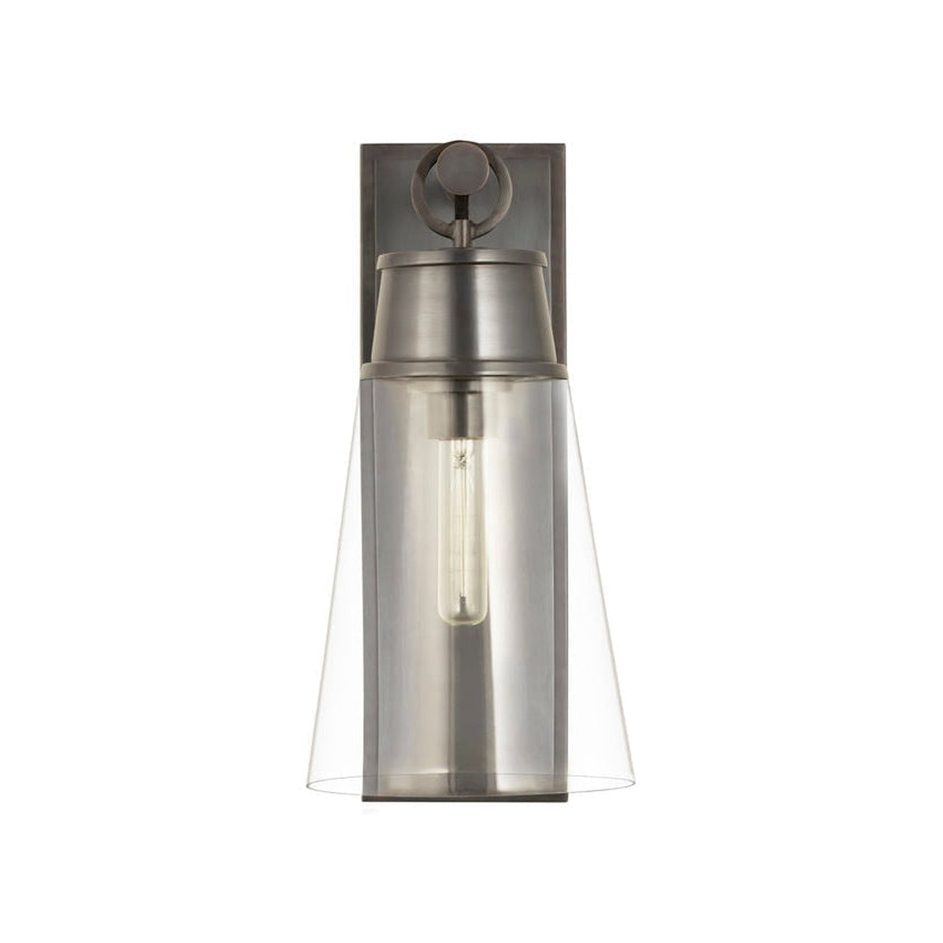 Z-Lite Wentworth 8" 1-Light Plated Bronze Wall Sconce With Clear Glass Shade