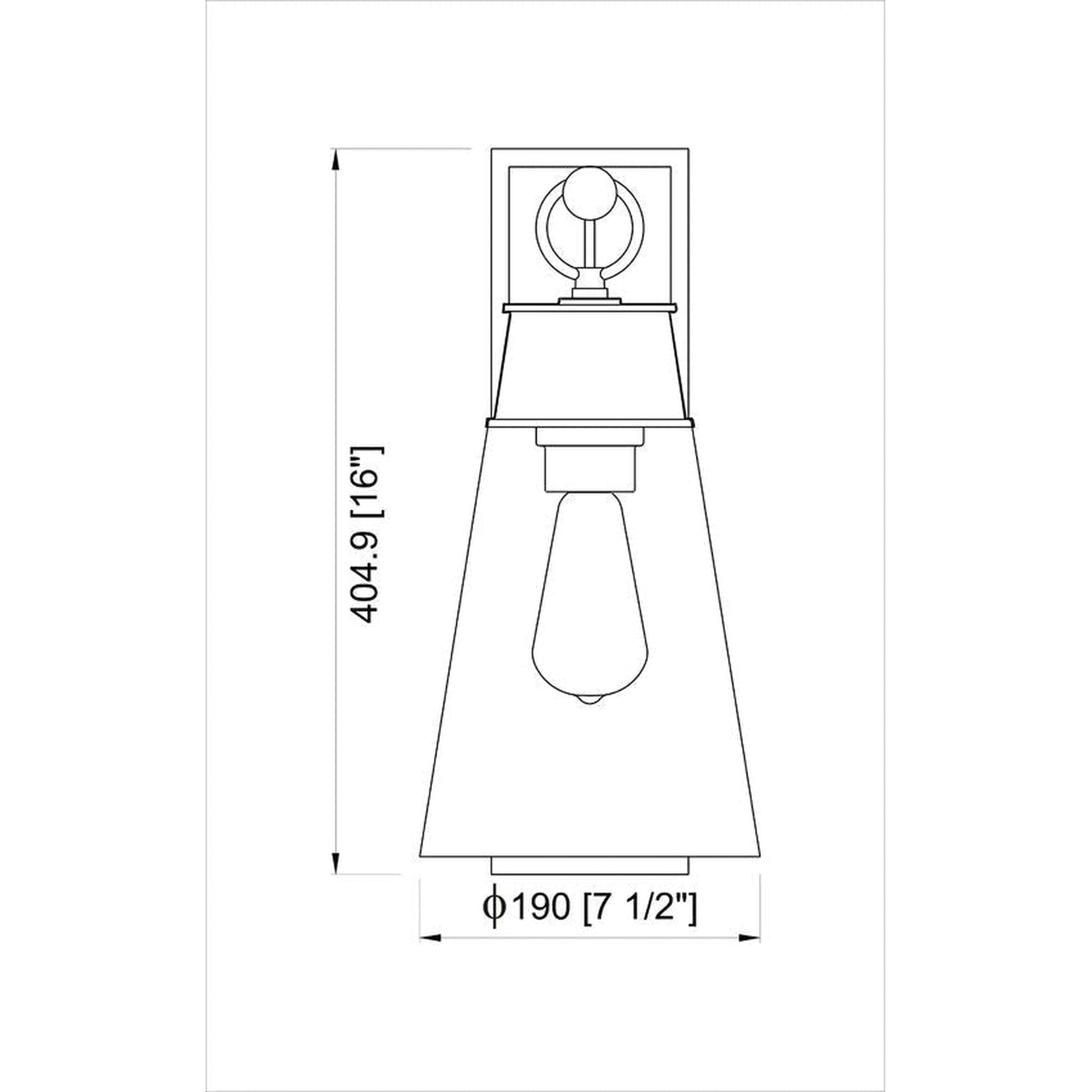 Z-Lite Wentworth 8" 1-Light Plated Bronze Wall Sconce With Clear Glass Shade