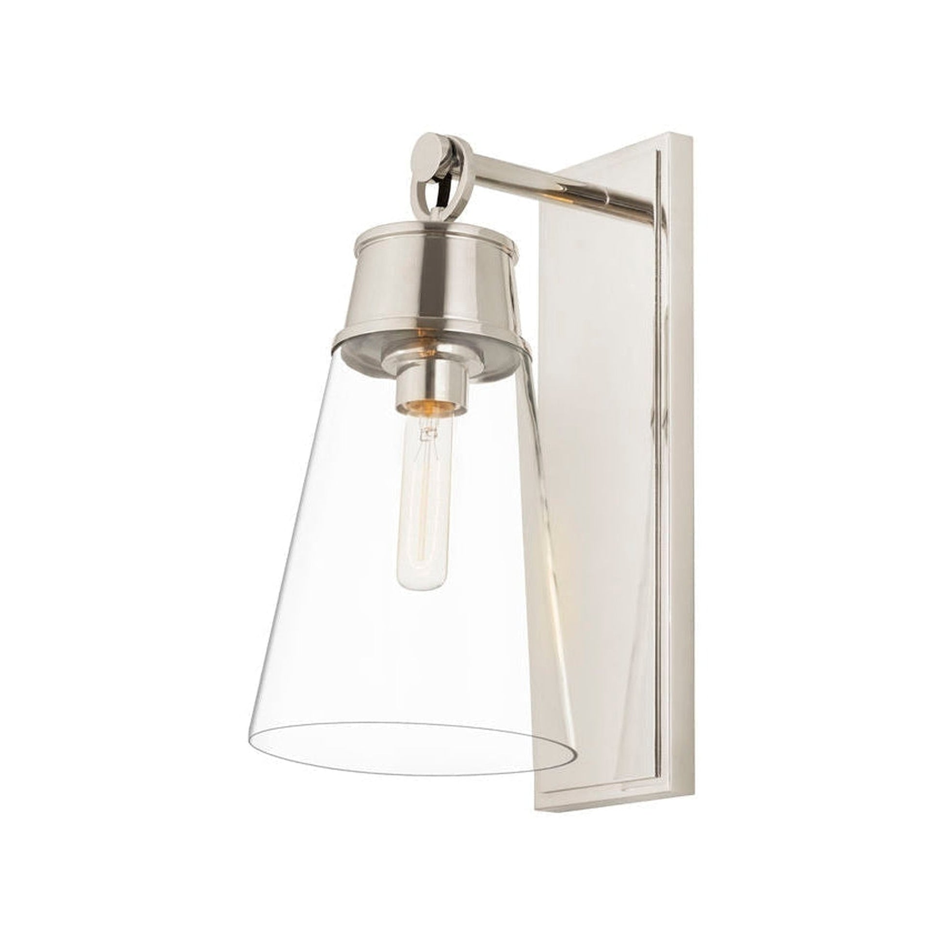 Z-Lite Wentworth 8" 1-Light Polished Nickel Wall Sconce With Clear Glass Shade