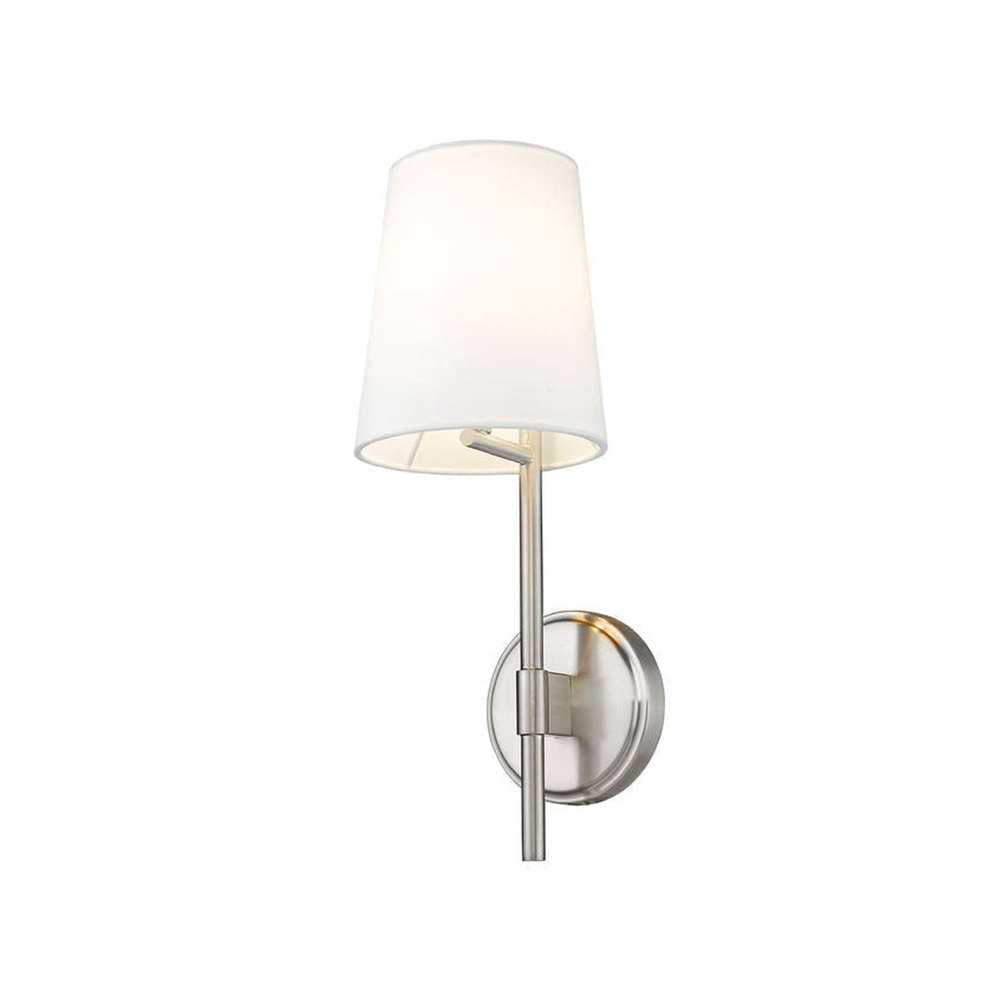 Z-Lite Winward 6" 1-Light Brushed Nickel Wall Sconce With White Fabric Shade