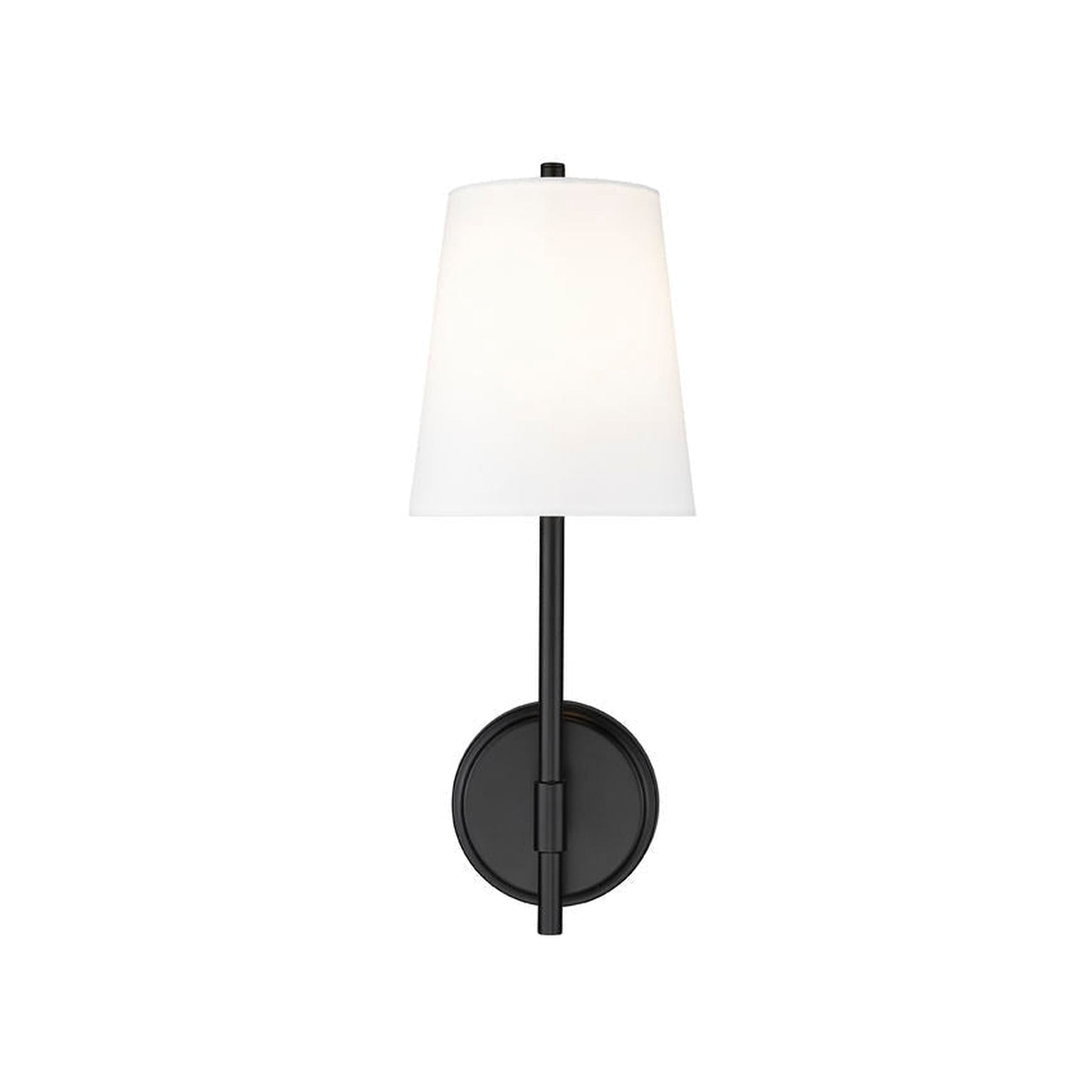Z-Lite Winward 6" 1-Light Matte Black Wall Sconce With White Fabric Shade