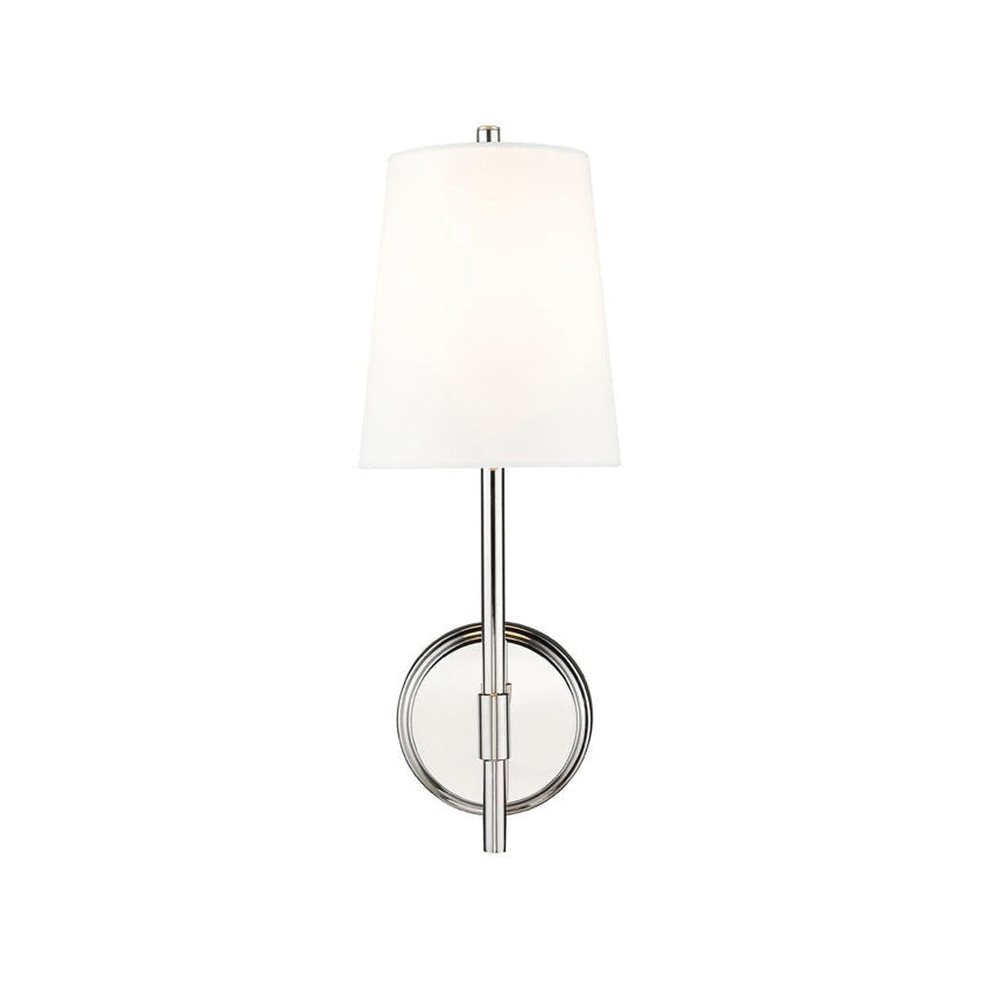 Z-Lite Winward 6" 1-Light Polished Nickel Wall Sconce With White Fabric Shade