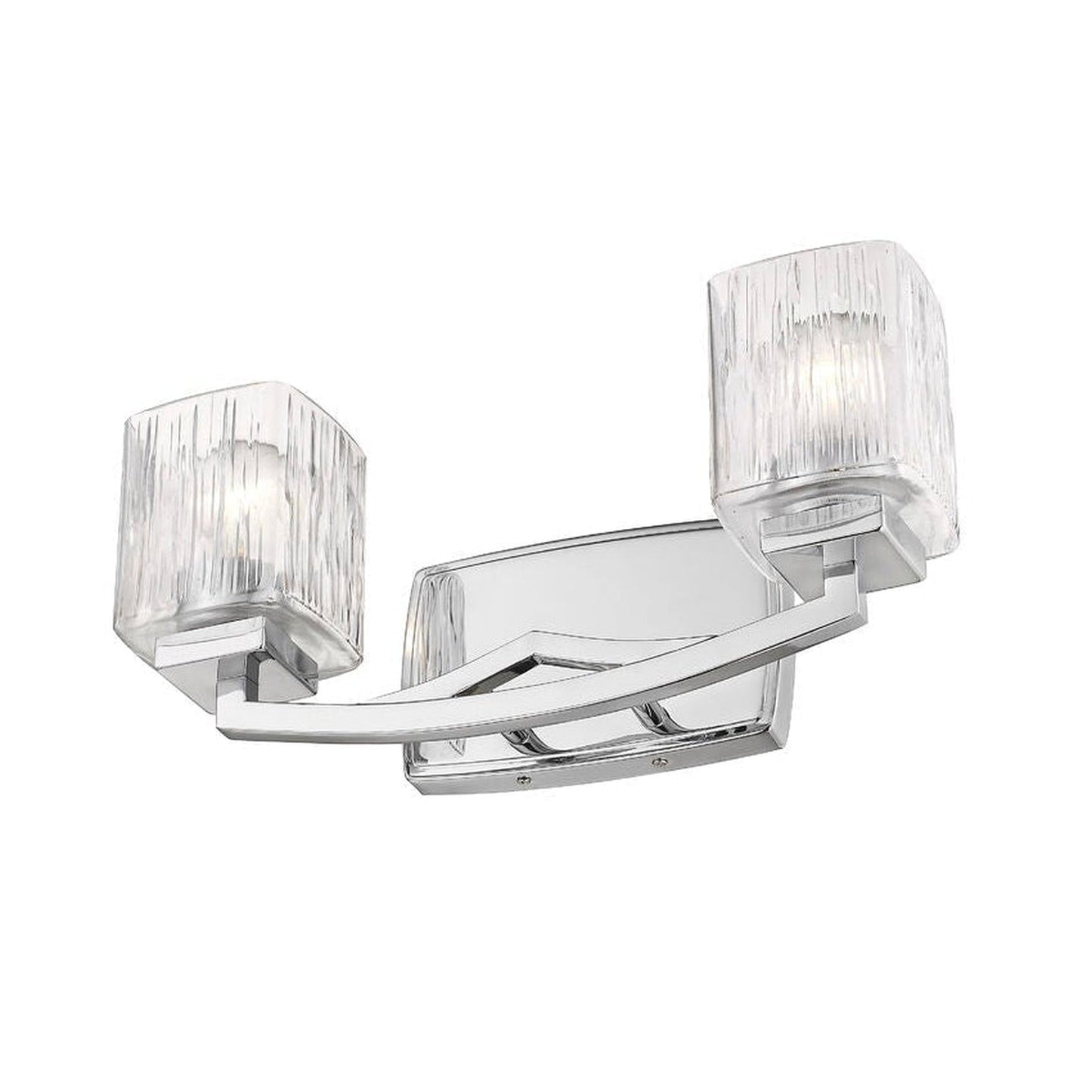 Z-Lite Zaid 16" 2-Light Chrome Vanity Light With Chisel Glass Shade