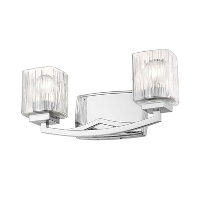 Z-Lite Zaid 16" 2-Light Chrome Vanity Light With Chisel Glass Shade