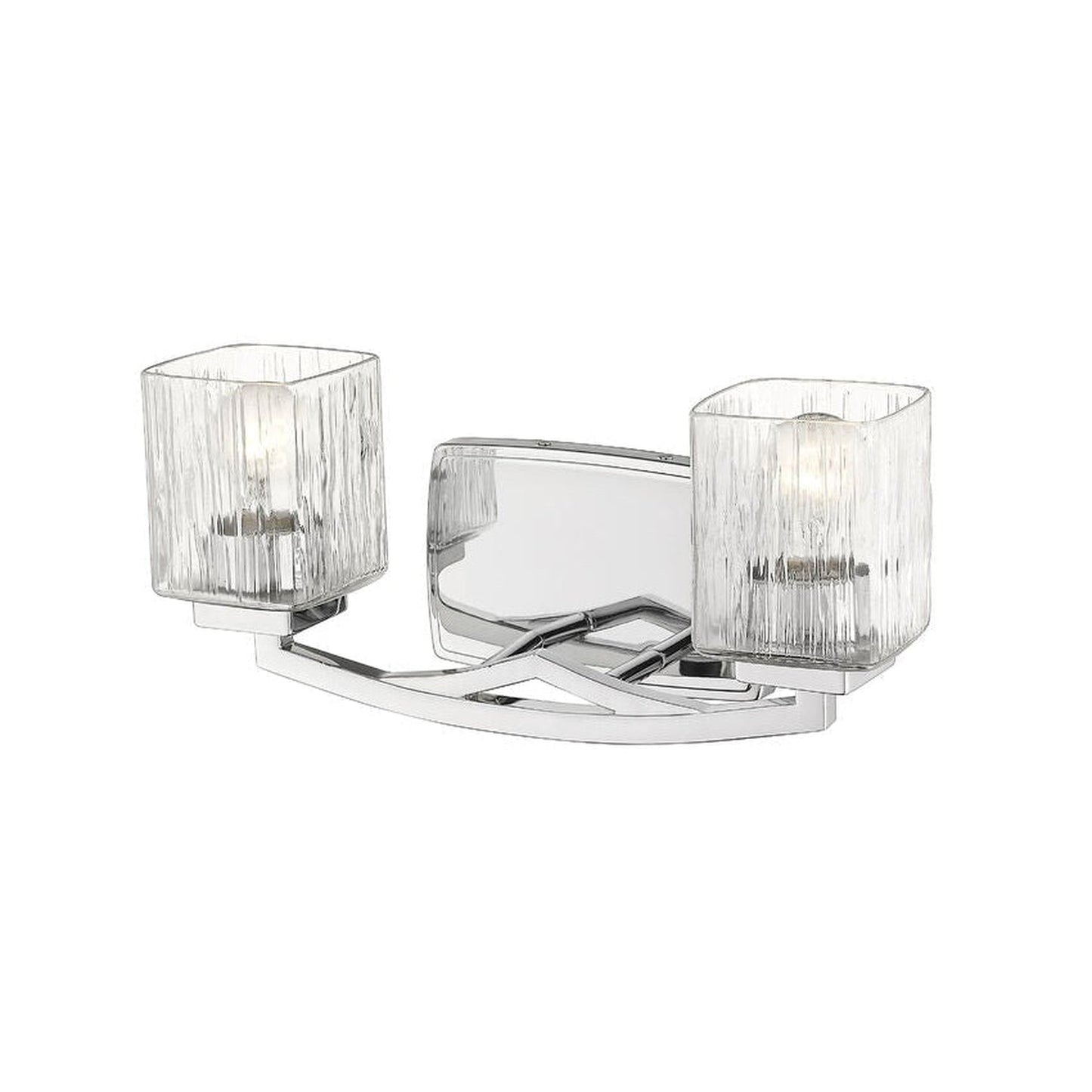 Z-Lite Zaid 16" 2-Light Chrome Vanity Light With Chisel Glass Shade