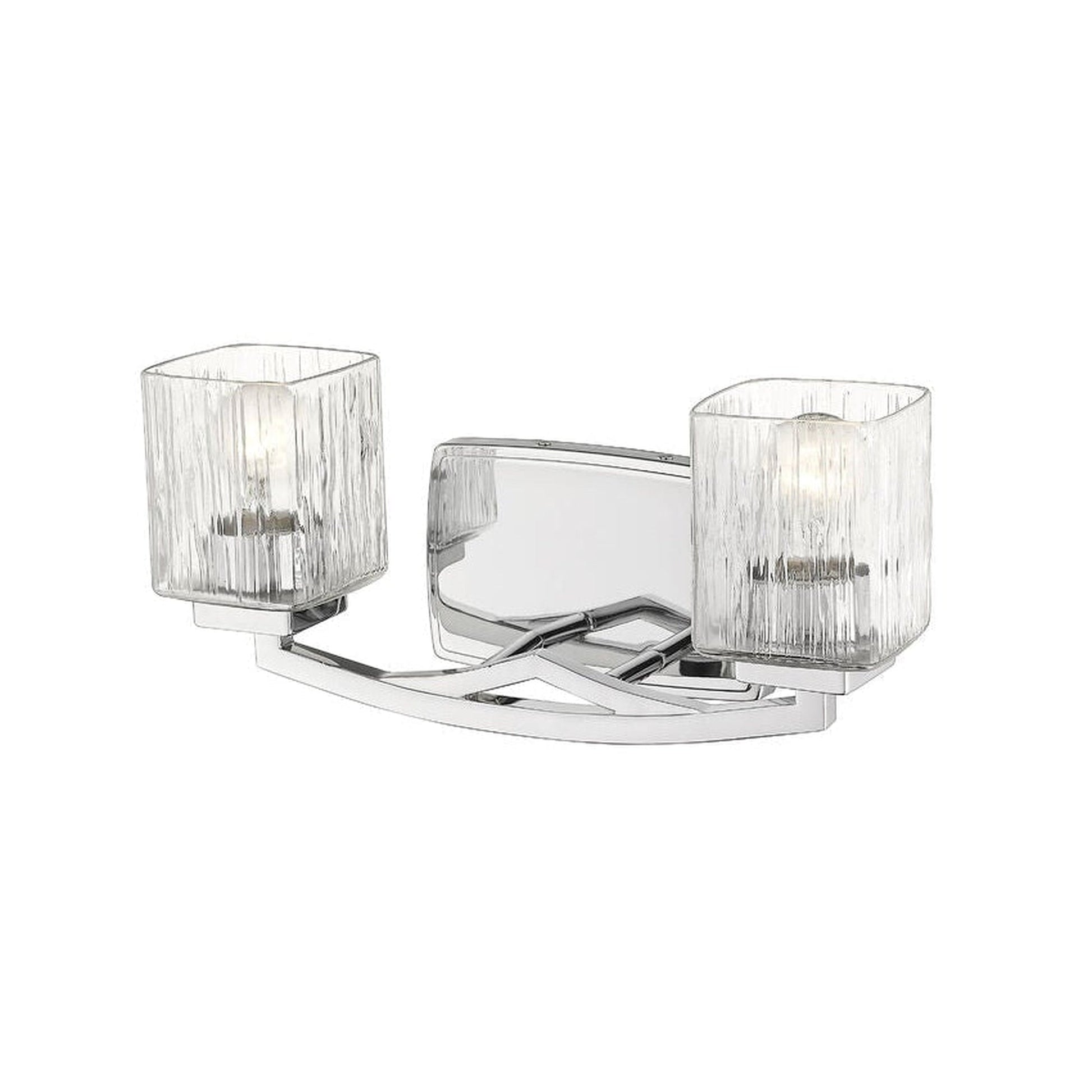 Z-Lite Zaid 16" 2-Light Chrome Vanity Light With Chisel Glass Shade