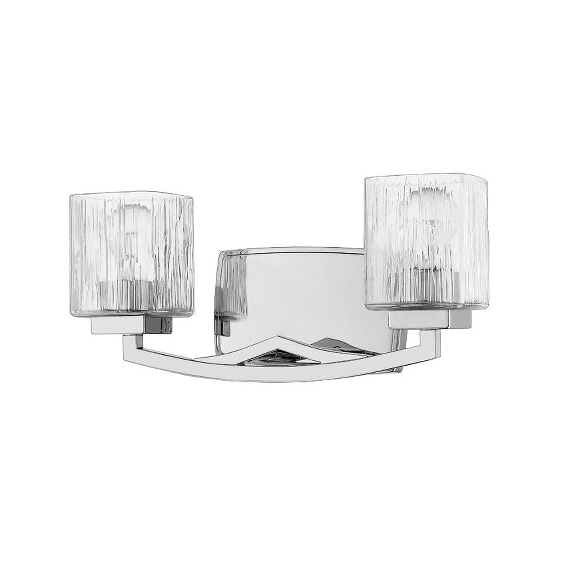 Z-Lite Zaid 16" 2-Light Chrome Vanity Light With Chisel Glass Shade