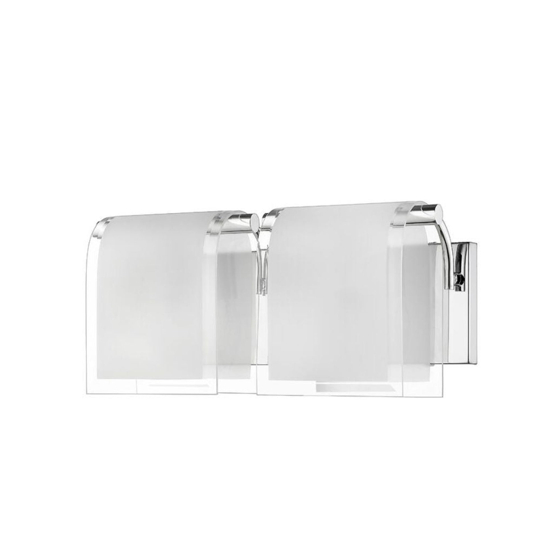 Z-Lite Zephyr 15" 2-Light Frosted Clear Beveled Glass Shade Vanity Light With Chrome Frame Finish