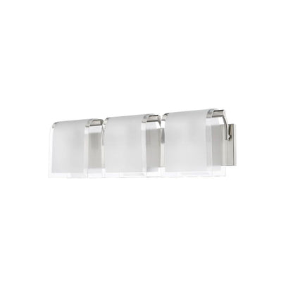 Z-Lite Zephyr 23" 3-Light Brushed Nickel Vanity Light With Clear Beveled and Frosted Glass Shade