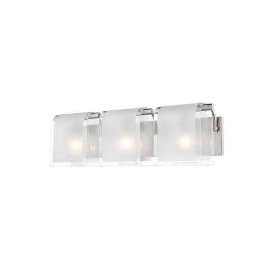 Z-Lite Zephyr 23" 3-Light Brushed Nickel Vanity Light With Clear Beveled and Frosted Glass Shade