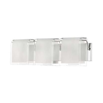 Z-Lite Zephyr 23" 3-Light Chrome Vanity Light With Clear Beveled and Frosted Glass Shade