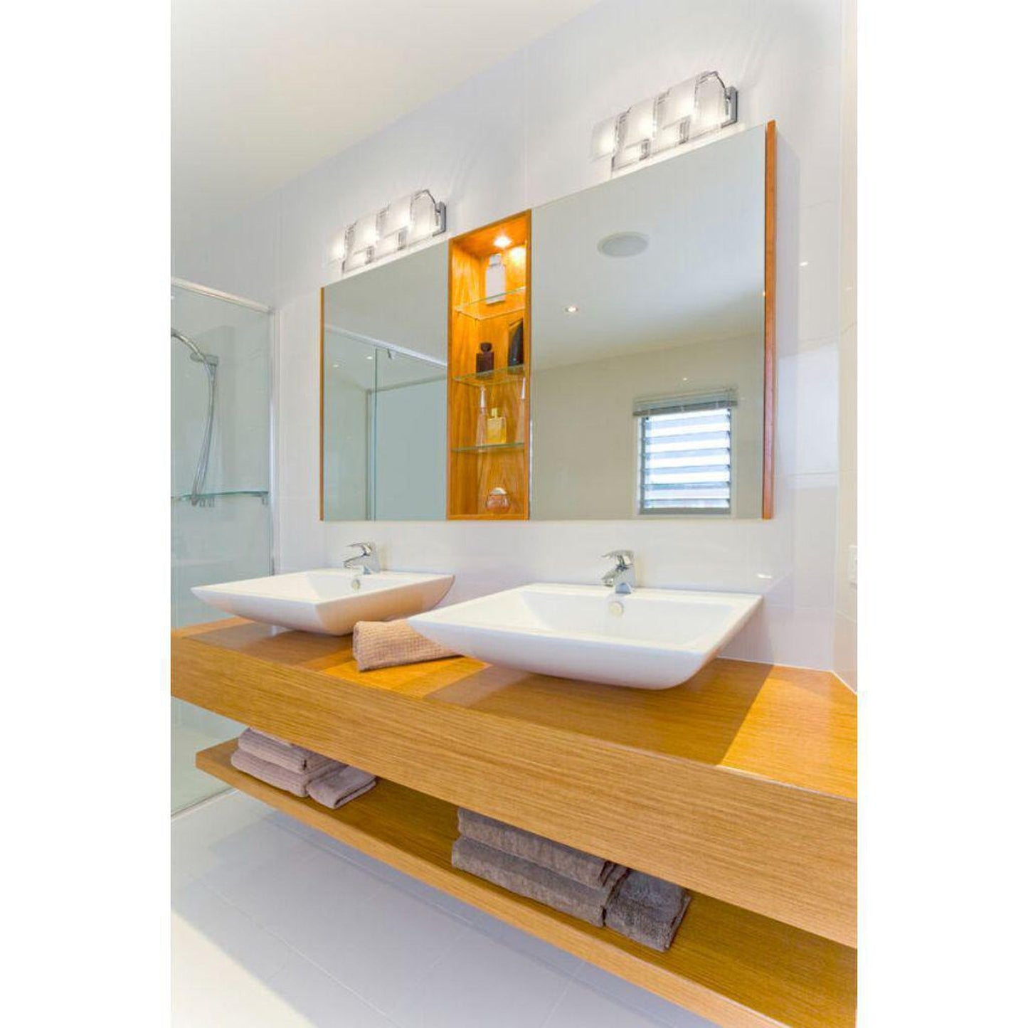 Z-Lite Zephyr 23" 3-Light Chrome Vanity Light With Clear Beveled and Frosted Glass Shade