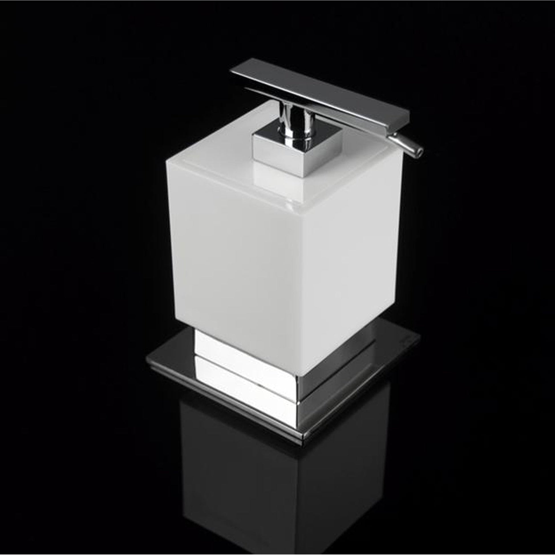 ZEN Design Be 4" x 4" x 5" White Wall-Mounted Soap Dispenser