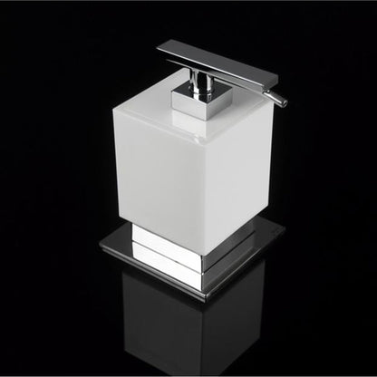 ZEN Design Be 4" x 4" x 5" White Wall-Mounted Soap Dispenser