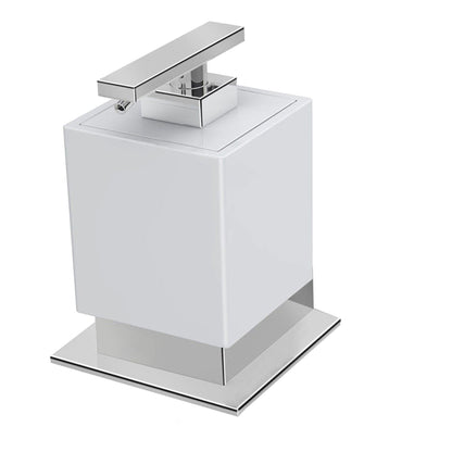 ZEN Design Be 4" x 4" x 5" White Wall-Mounted Soap Dispenser