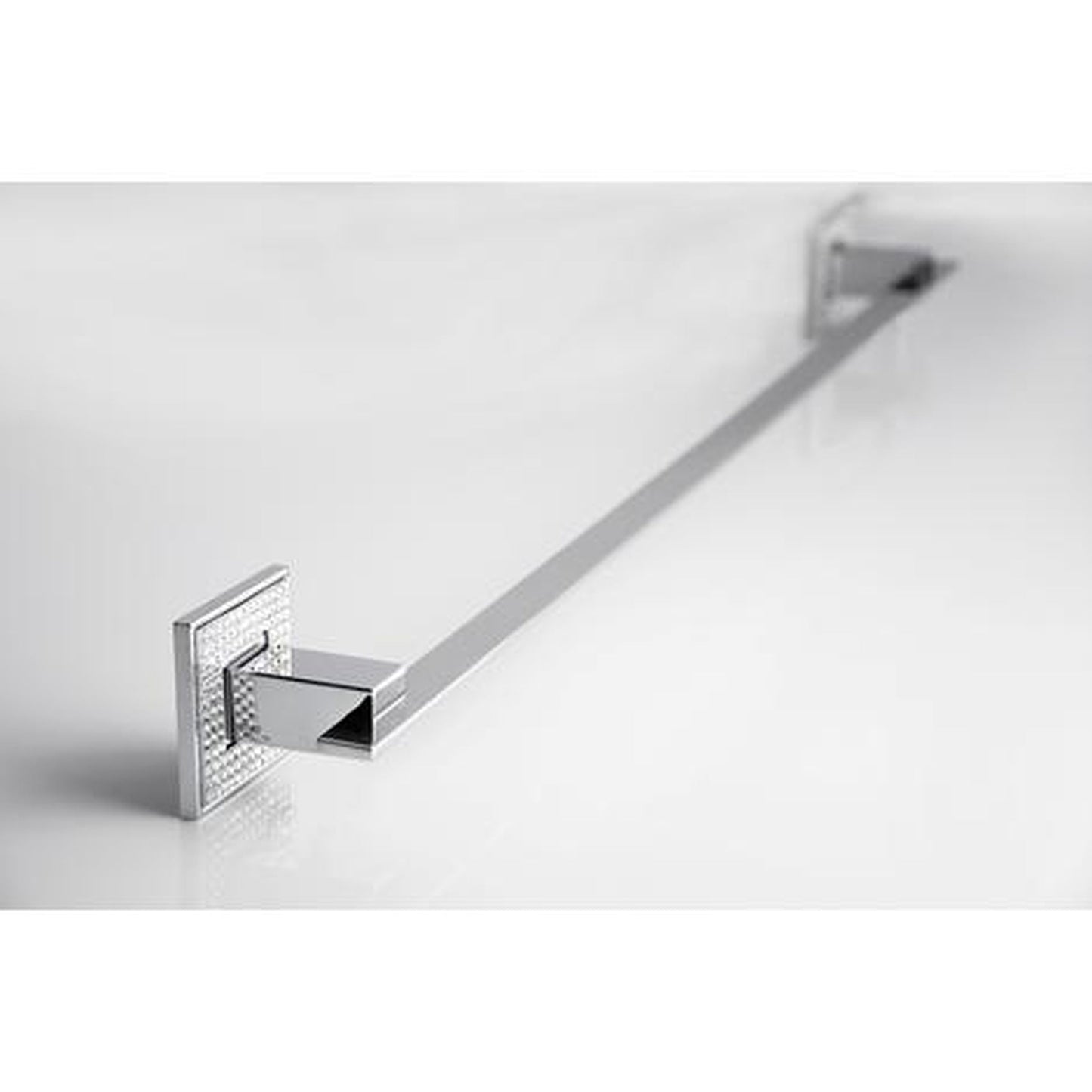 ZEN Design Diamond 16" x 3" Polished Chrome Wall-Mounted Towel Bar