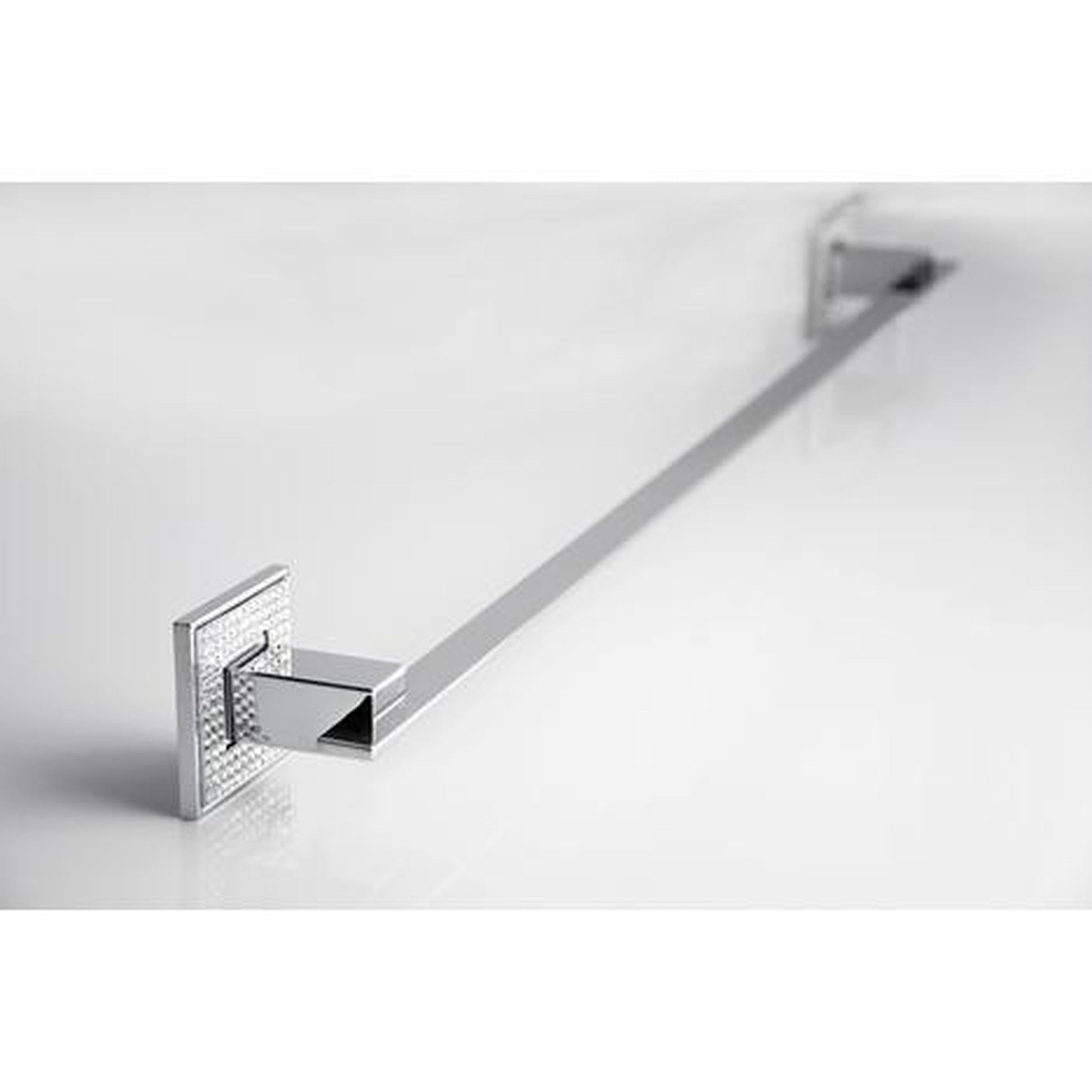 ZEN Design Diamond 22" x 3" Polished Chrome Wall-Mounted Towel Bar