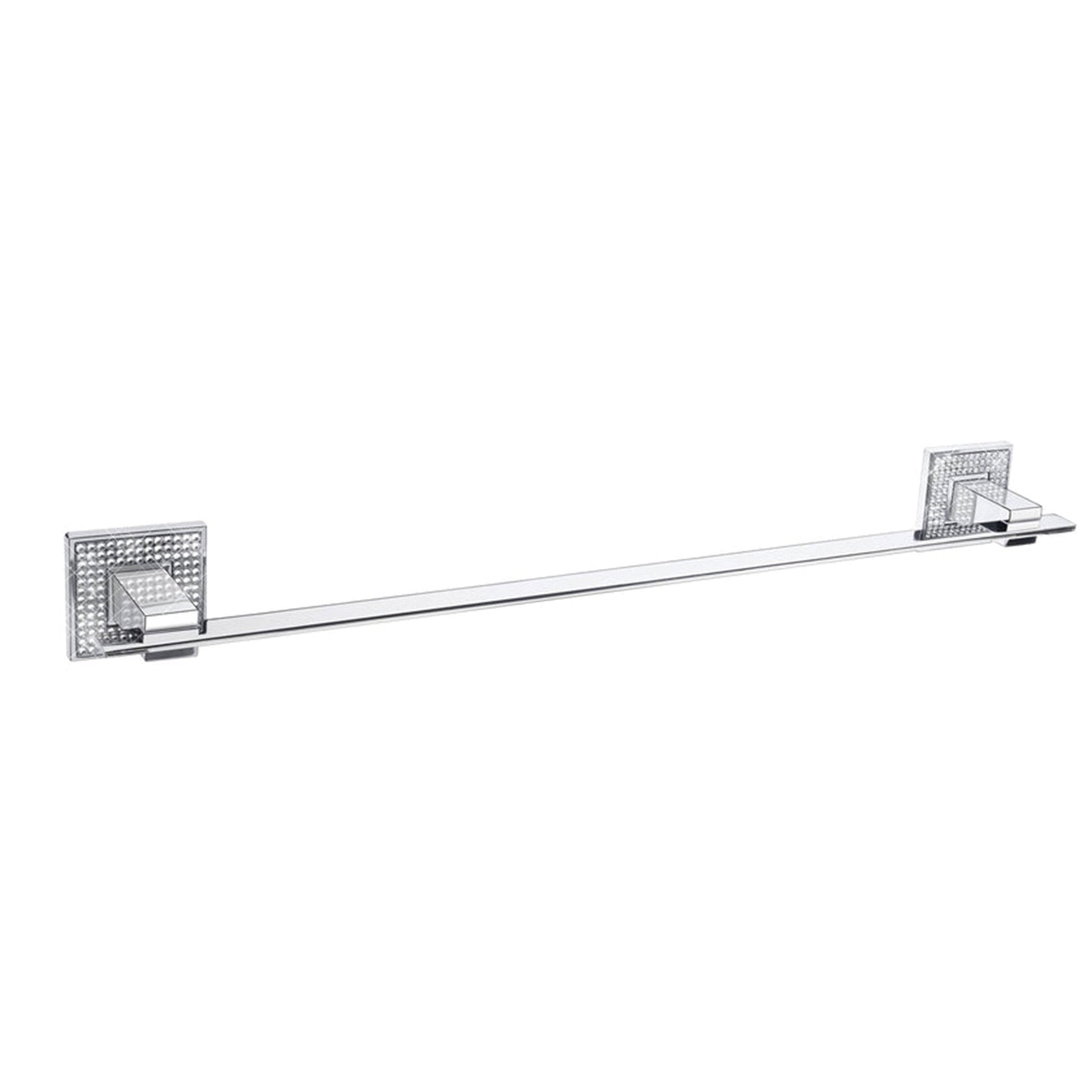 ZEN Design Diamond 22" x 3" Polished Chrome Wall-Mounted Towel Bar