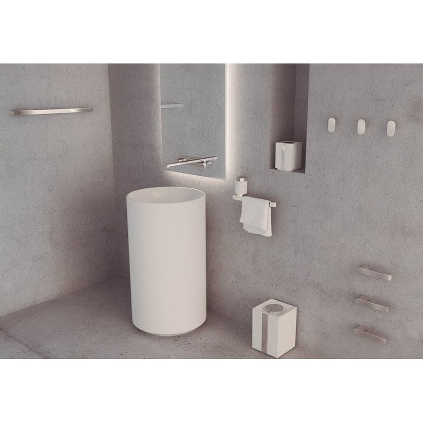 ZEN Design Miss By Zen 4" x 4" x 5" White Wall-Mounted Soap Dispenser