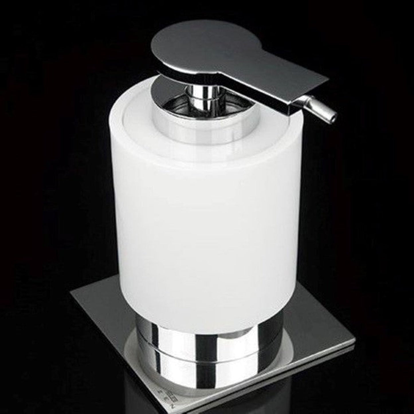 ZEN Design Miss By Zen 4" x 4" x 5" White Wall-Mounted Soap Dispenser