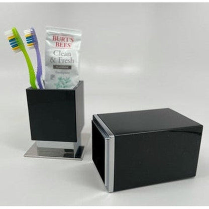 ZEN Design One 4" x 4" x 9" Black Toothbrush Holder