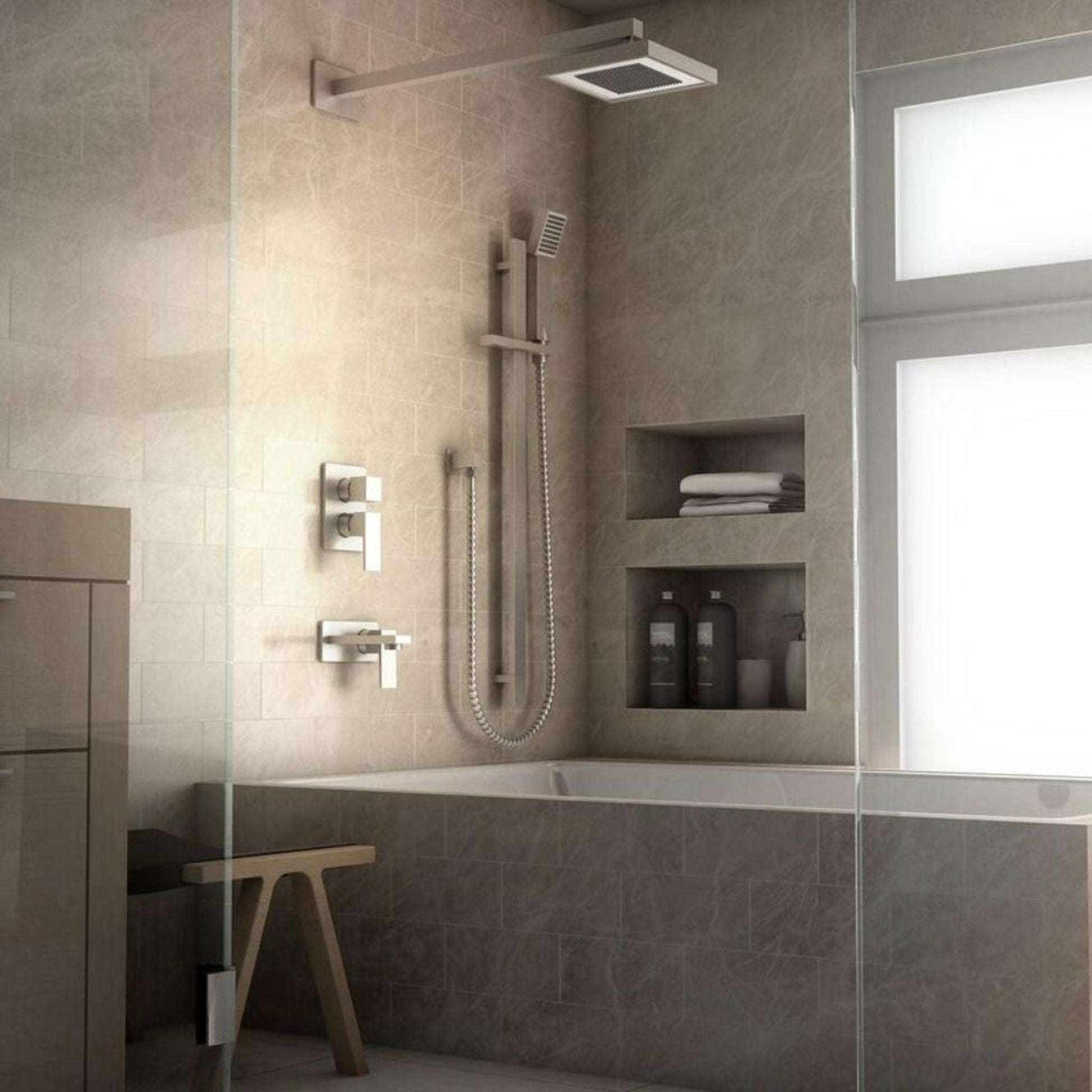 ZLINE Bliss Brushed Nickel Rain Shower System With Rough-in Valve