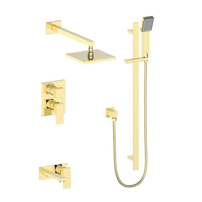ZLINE Bliss Polished Gold Rain Shower System With Rough-in Valve