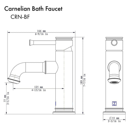 ZLINE Carnelian Single Hole 1.5 GPM Chrome Bathroom Faucet With Drain