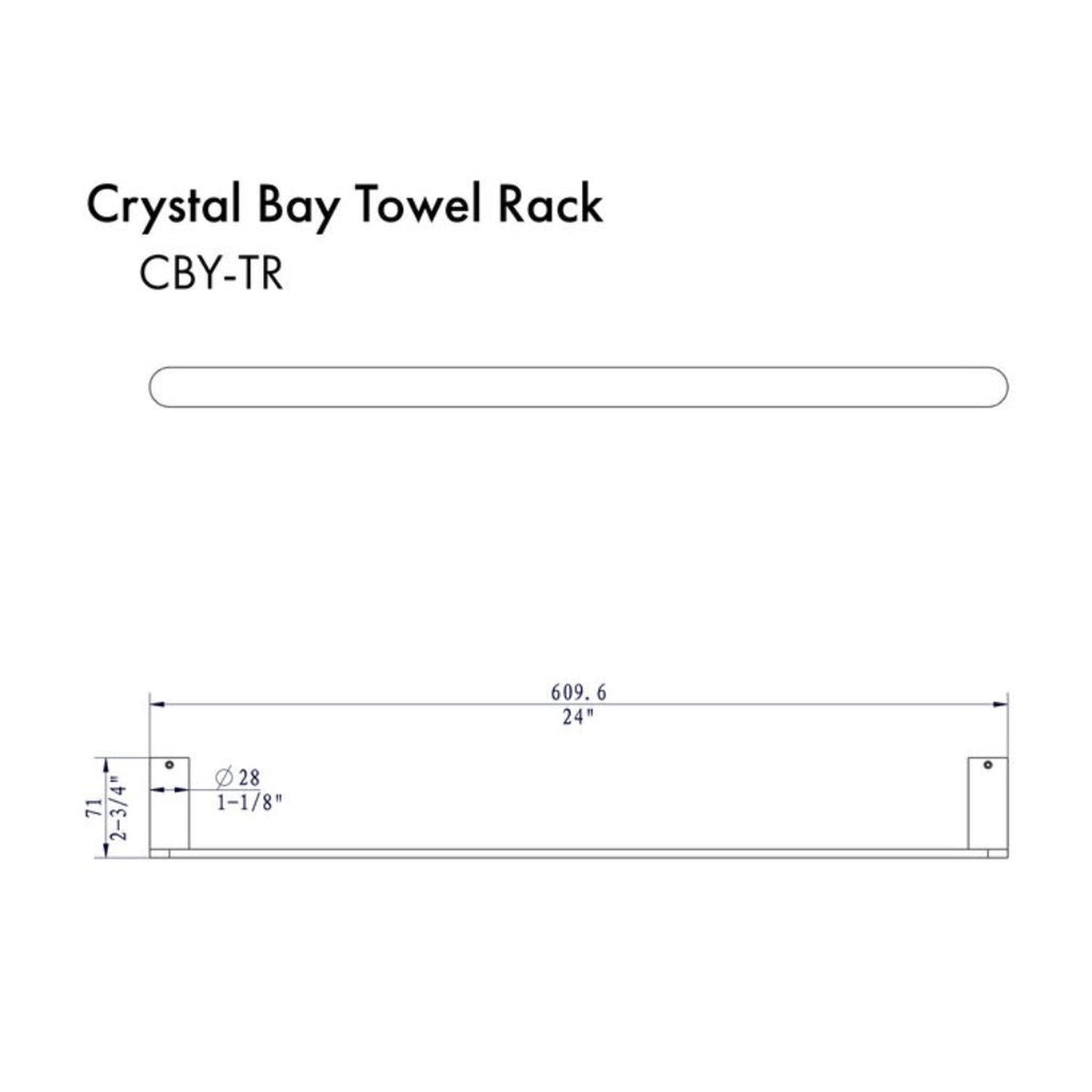 ZLINE Crystal Bay Chrome Towel Bar